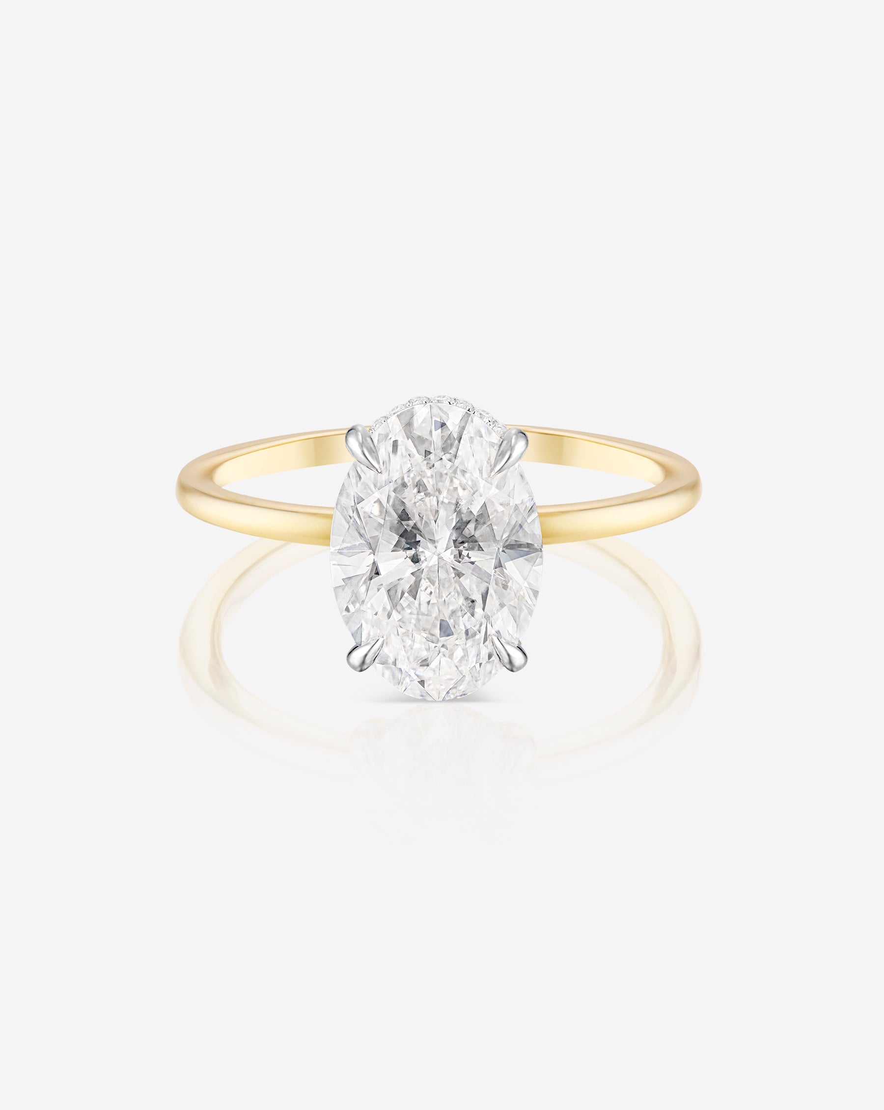 2.50 Carat Oval Cut Diamond Engagement Ring with Whisper Thin Hidden Halo - Perfect for Proposals, Anniversaries & Special Occasions