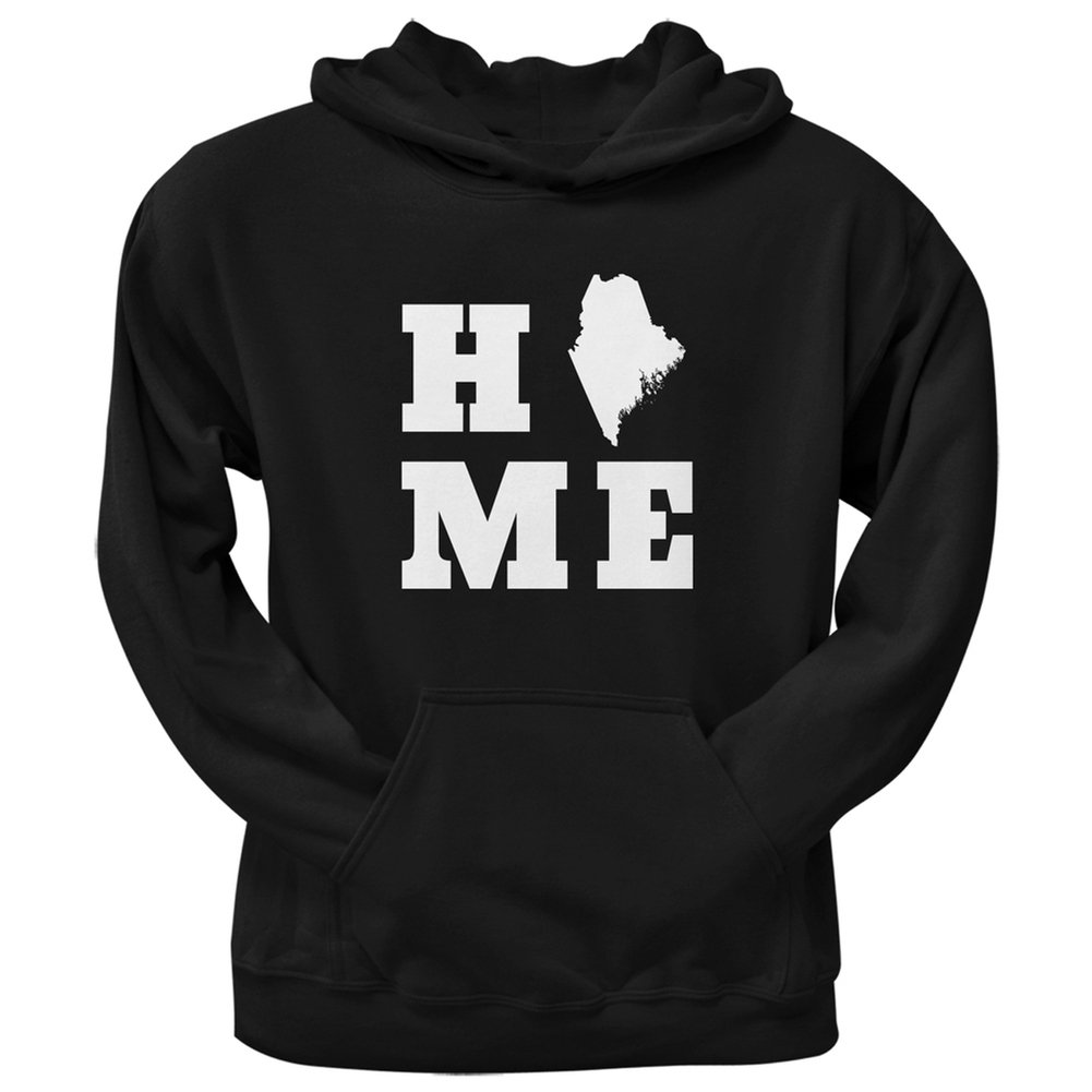 Old Glory Maine Home Black Adult Hoodie - Large Size, Comfortable Cotton Pullover Sweatshirt for Men & Women | Perfect for Casual Wear, Outdoor Activities & Cold Weather
