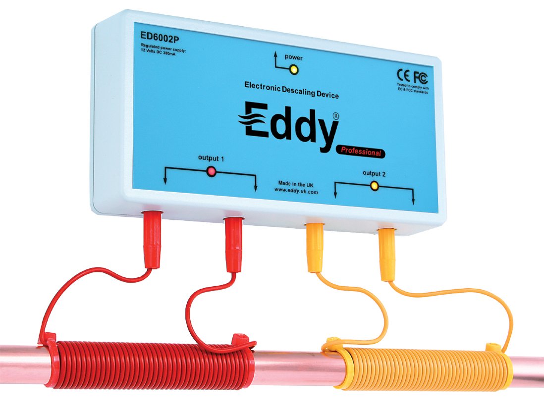 EDDY Electronic Water Descaler System - Salt-Free Whole House Water Softener Alternative | Electromagnetic Water Conditioner for Limescale Reduction | Perfect for Hard Water Treatment in Homes, Apartments & RVs