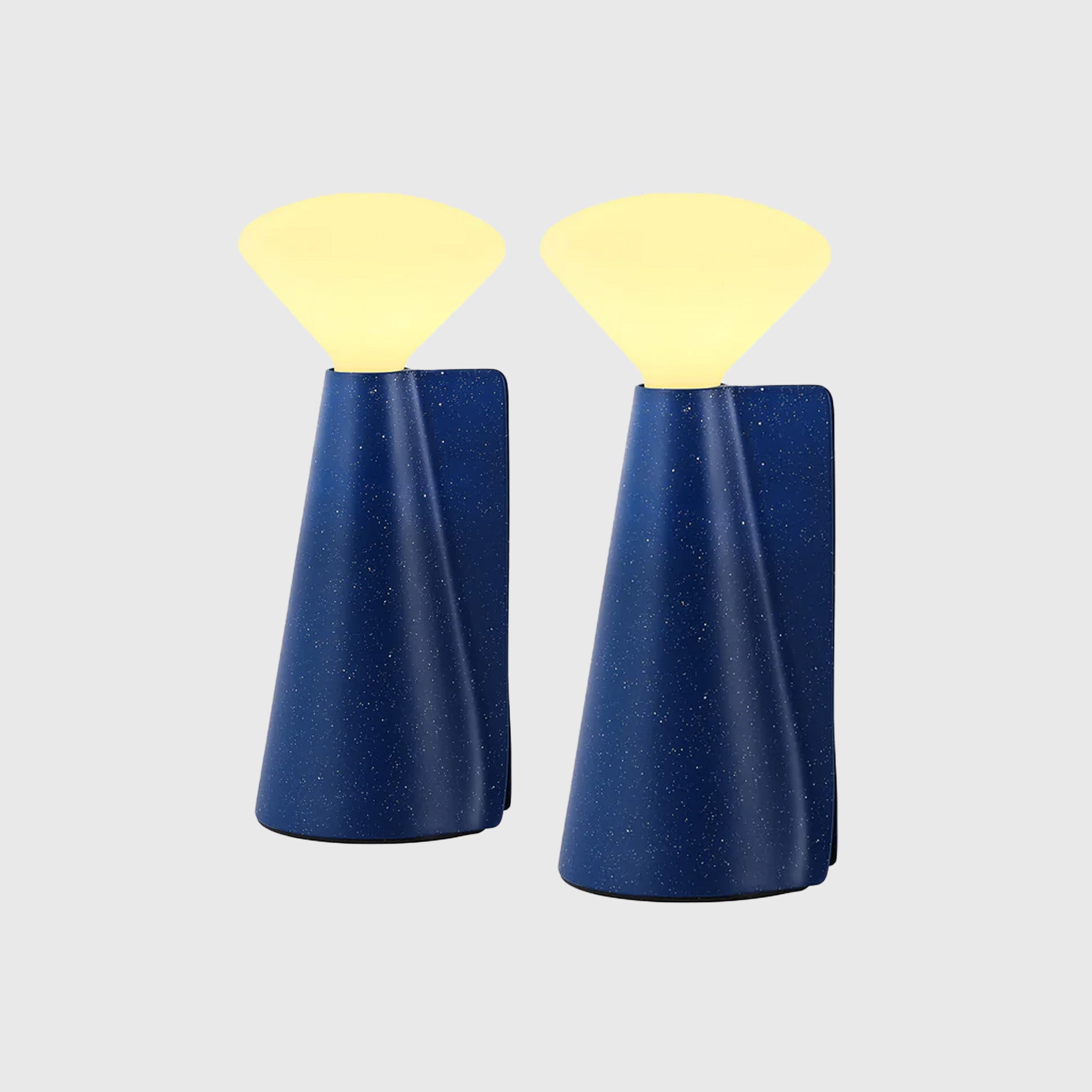 Cobalt Blue Mantle Portable Lamp - Set of 2, Vintage Style Table Lamps for Bedroom, Living Room, or Outdoor Patio Lighting