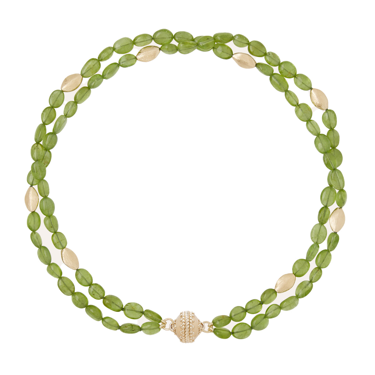 Clara Williams Gold Rush Peridot Double Strand Necklace - Elegant Green Gemstone Jewelry for Women | Perfect for Weddings, Parties & Special Occasions