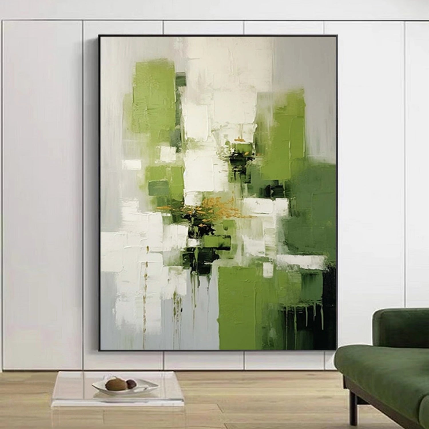 Blue & Green Abstract Wall Art Canvas Print #BG103 - Modern Home Decor for Living Room, Bedroom & Office