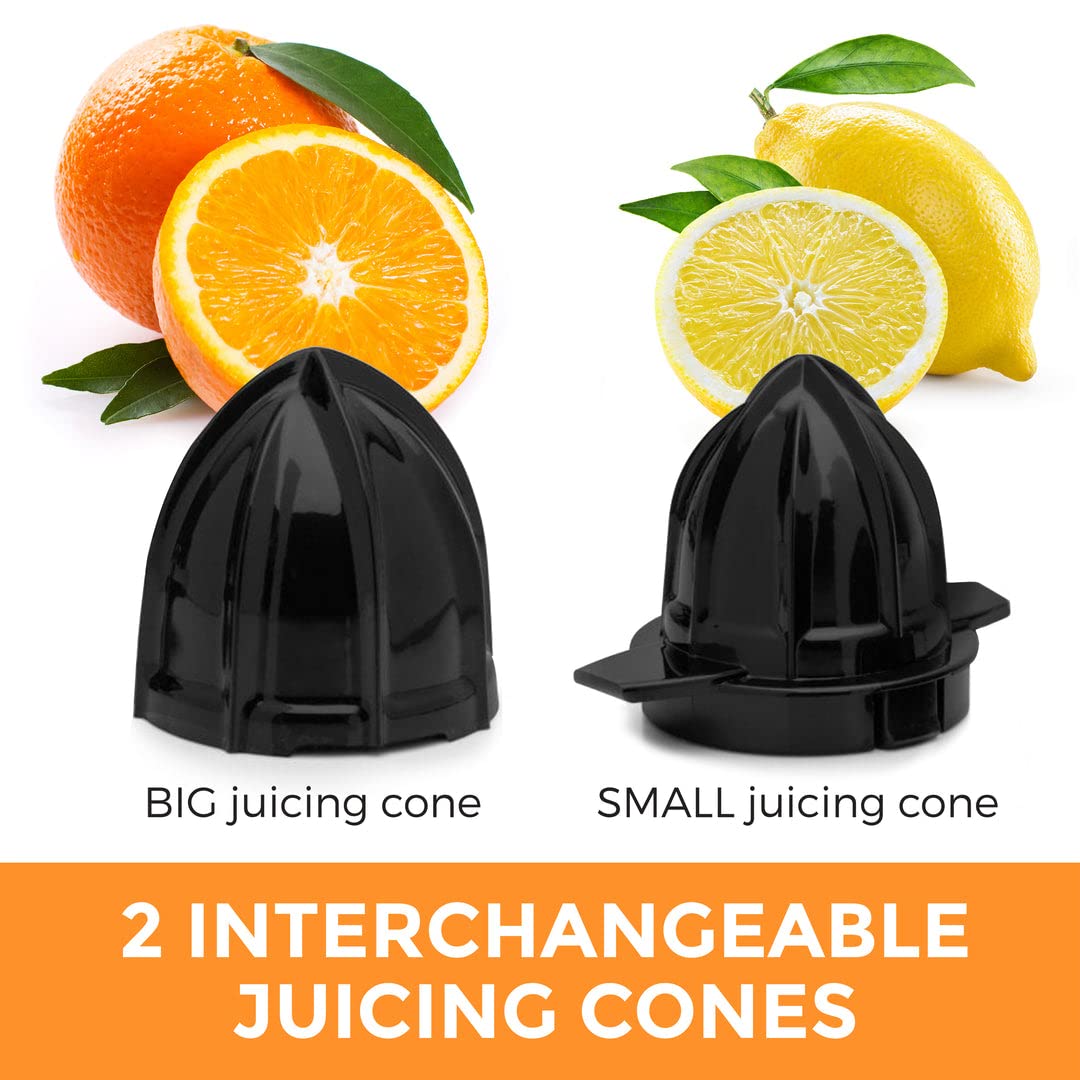 Pohl+Schmitt Deco-Line Electric Citrus Juicer - 34oz (1L) Large Capacity, Easy Clean with Pulp Control - Perfect for Home Kitchen, Breakfast Bars & Healthy Juicing