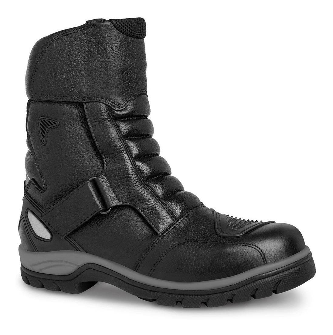 WORKLAND 77418 Men's Motorcycle Boots - Genuine Leather Riding Boots with Ankle Protection, Slip-Resistant Rubber Sole & Reflective Strips - Durable Motorcycle Shoes for Men - Perfect for Cruiser, Sport Bike & Adventure Riding