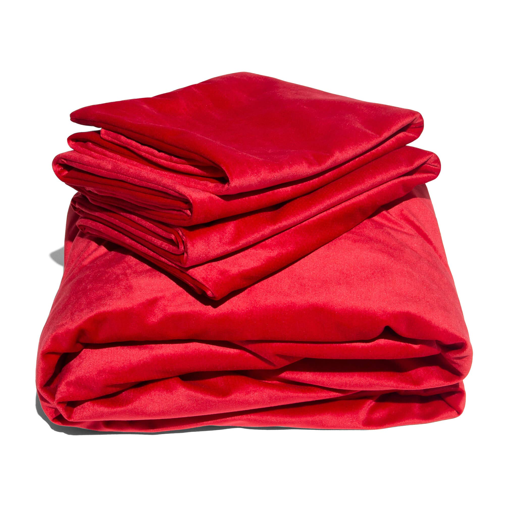 Liberator Liquid Velvet Sheet & Pillowcase Set - Ultra Soft Luxury Bedding for Couples - King Size, Deep Red - Perfect for Romantic Nights & Master Bedroom Decor