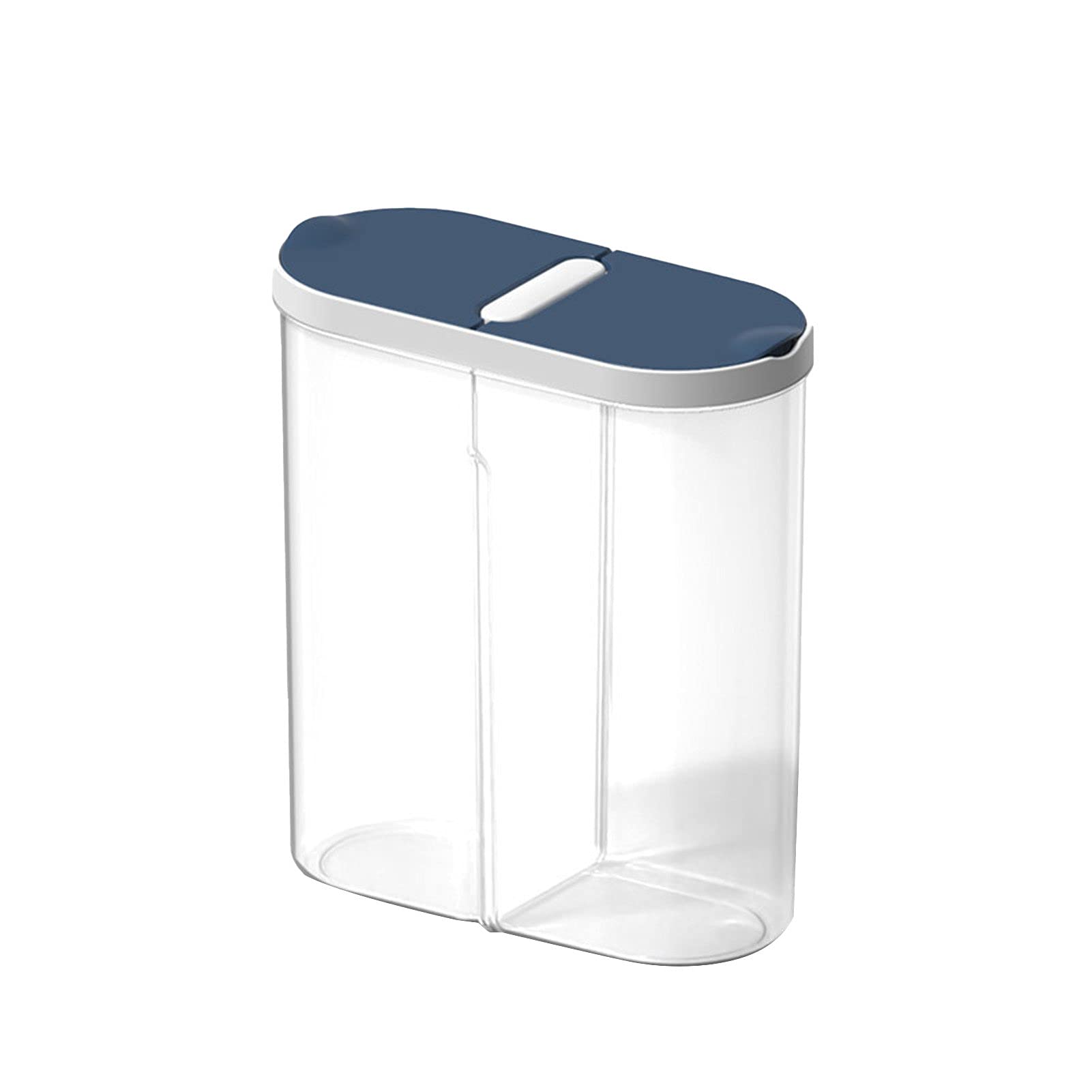 Stackable Leak-Proof Plastic Food Storage Container with Dividers - Airtight Grain & Dry Food Organizer for Kitchen, Pantry & Meal Prep (Blue)