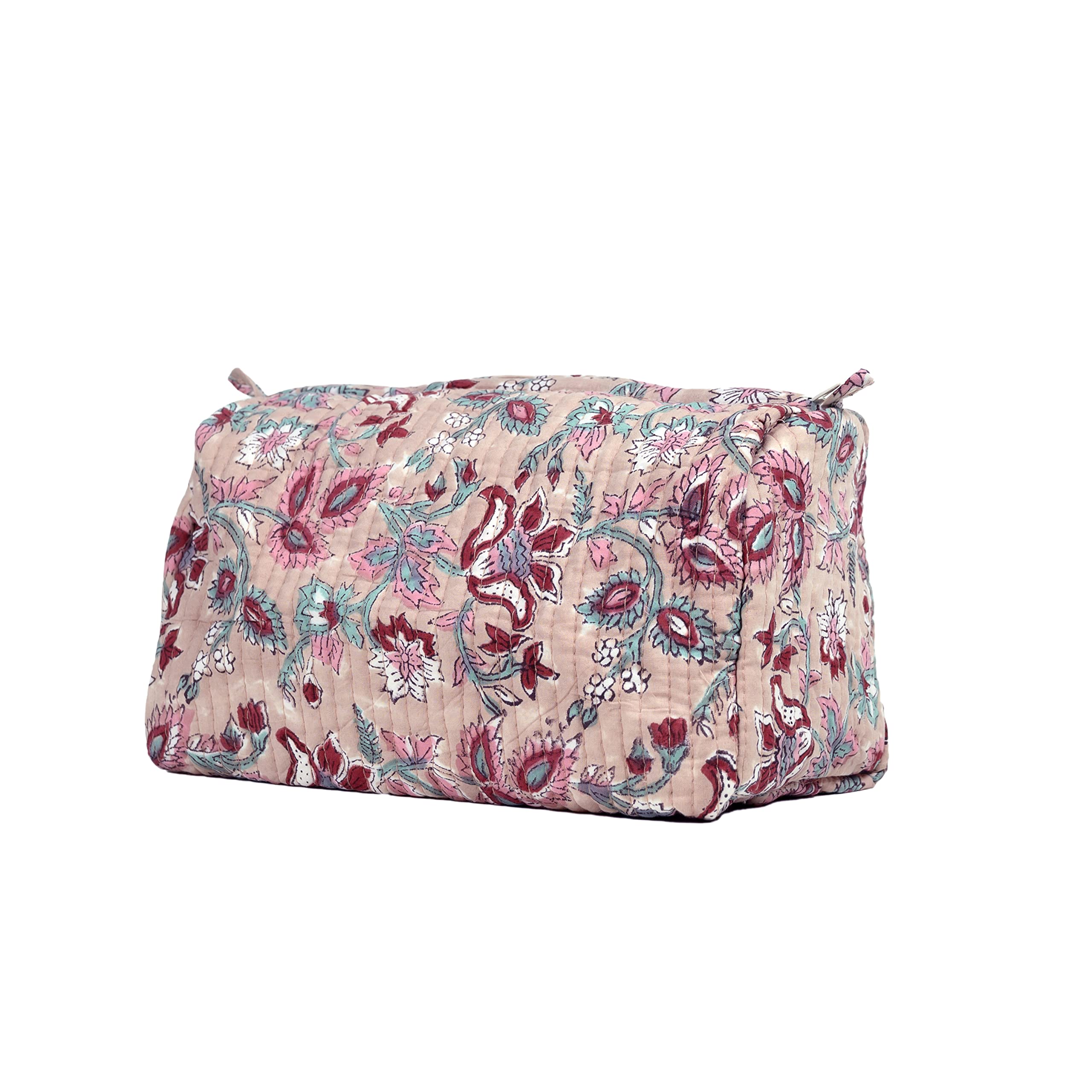 Block N Style Hanging Travel Toiletry Bag for Women - 100% Cotton Handblock Printed Cosmetic Organizer | Perfect for Makeup, Skincare & Travel Essentials | Ideal for Vacation, Gym & Daily Use