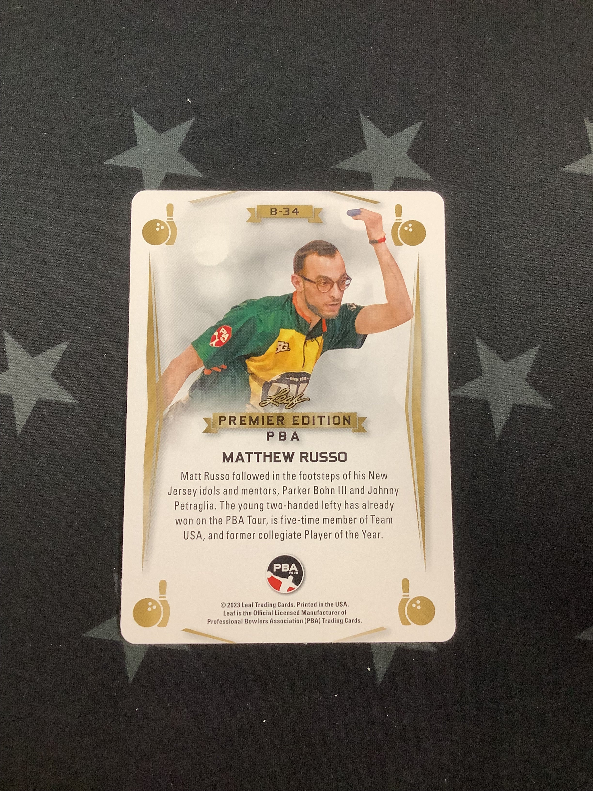 2023 LEAF PREMIER EDITION PBA MATTHEW RUSSO PRINTING PLATE 1/1 B 34 - Rare Basketball Trading Card for Collectors & Sports Memorabilia Enthusiasts - Perfect for Display, Investment & Gifts