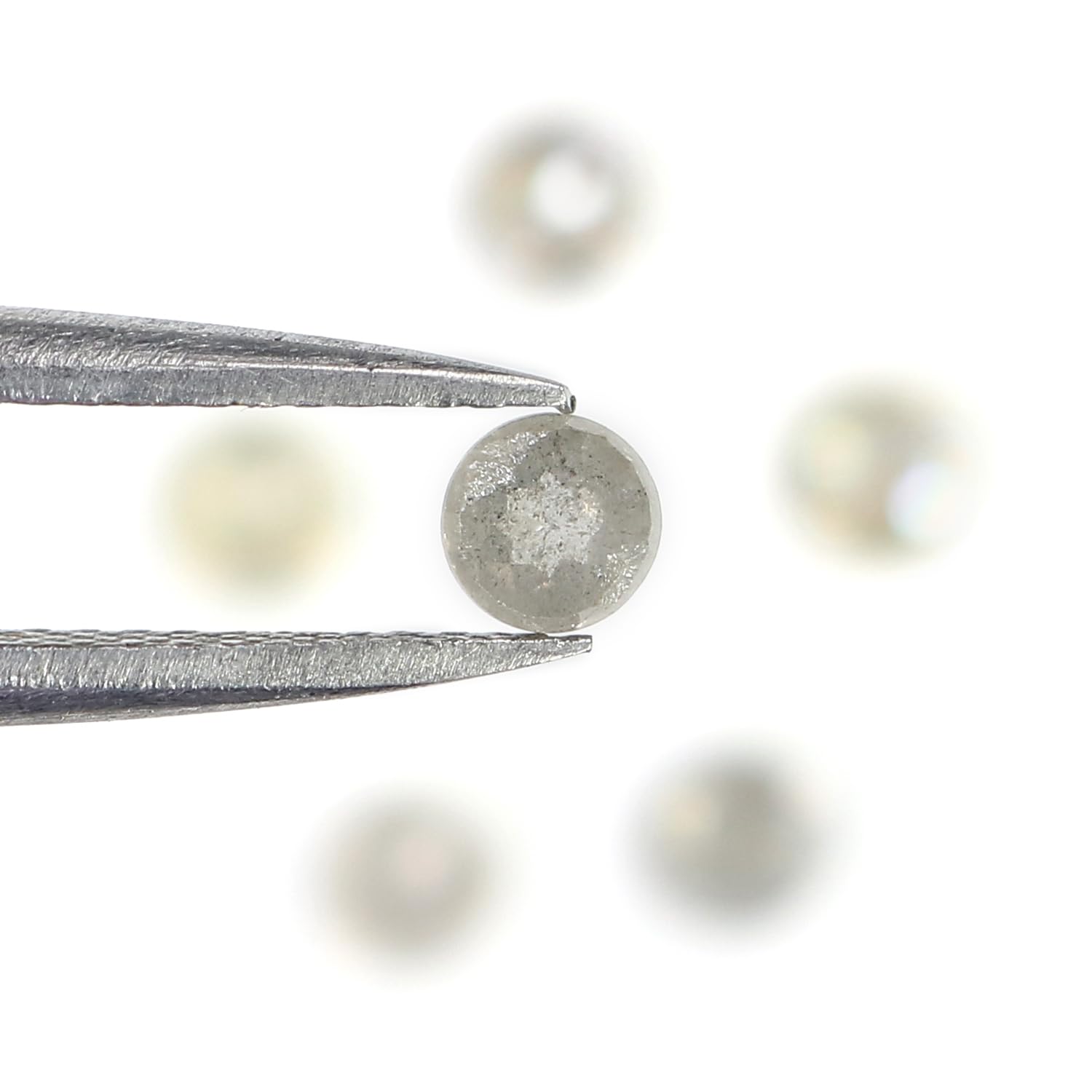 1.42 CT Natural Loose Round Rose Cut Grey Diamond - 3.50 MM GIA Certified Loose Diamond for Engagement Rings & Jewelry Making (LQ1701)