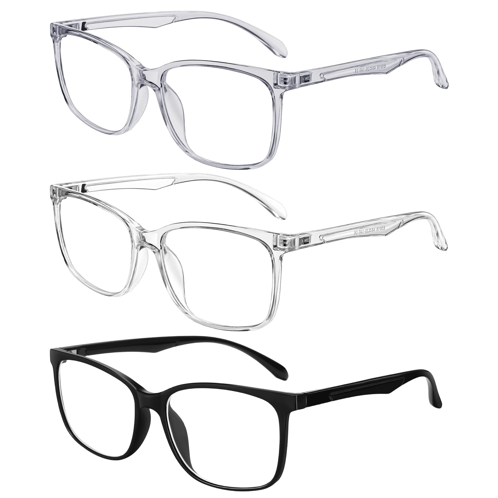 HUNSQUER Blue Light Blocking Glasses for Men & Women - Anti Eyestrain Computer Glasses for Gaming, Office Work & Screen Time Protection