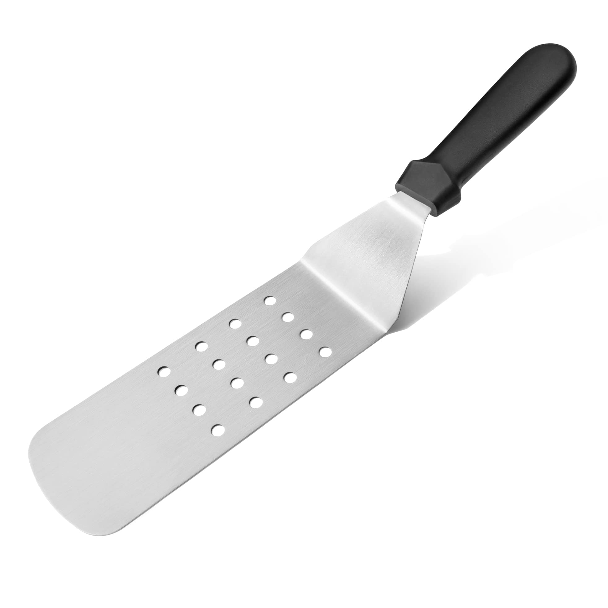 New Star Foodservice 38385 Black 14.5-Inch Perforated Plastic Handle Flexible Grill Turner Spatula for BBQ, Grilling, Flipping Burgers & Pancakes