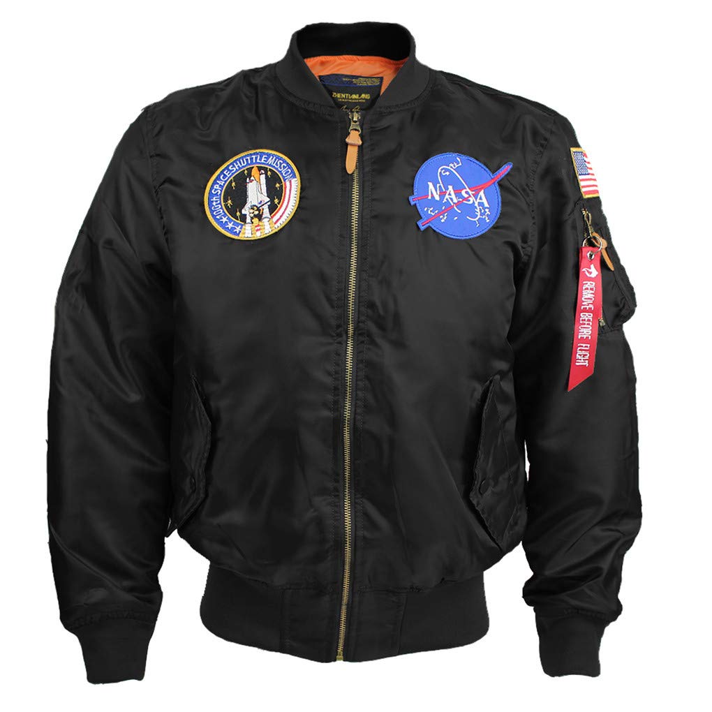 Shanghai Story Men's USA Flag Lightweight MA-1 Flight Bomber Jacket - Windproof Casual Jacket for Outdoor, Travel & Streetwear Fashion