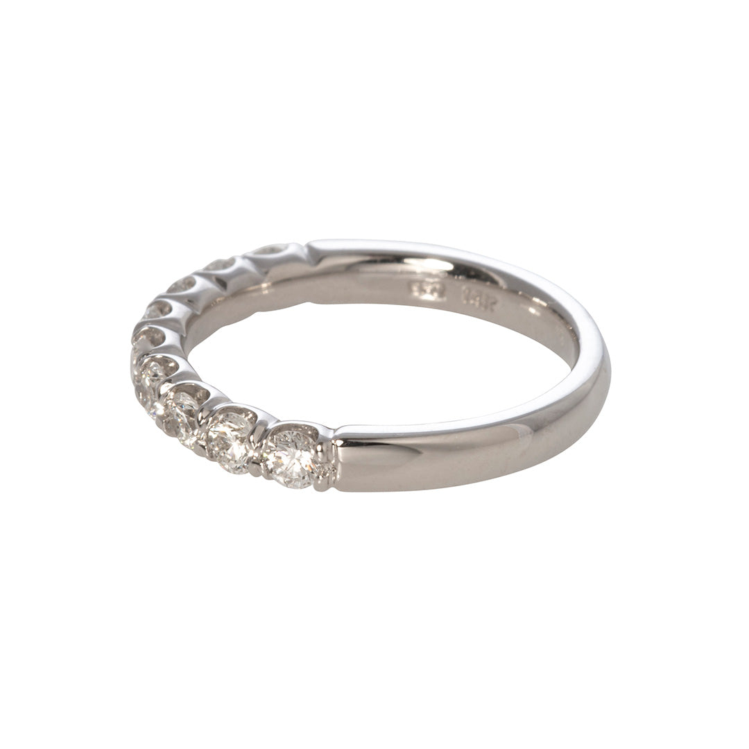 0.65ctw Diamond Pavé 9 Stone 14K White Gold Half Eternity Band Ring for Women - Perfect for Anniversary, Wedding & Engagement Gifts
