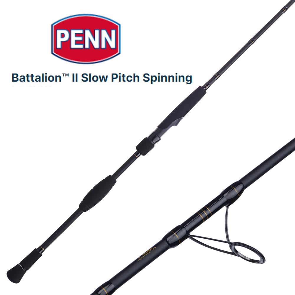 Penn Battalion II Slow Pitch Spinning Rods - High Performance Saltwater Fishing Rod for Jigging & Bottom Fishing | Perfect for Offshore & Deep Sea Angling