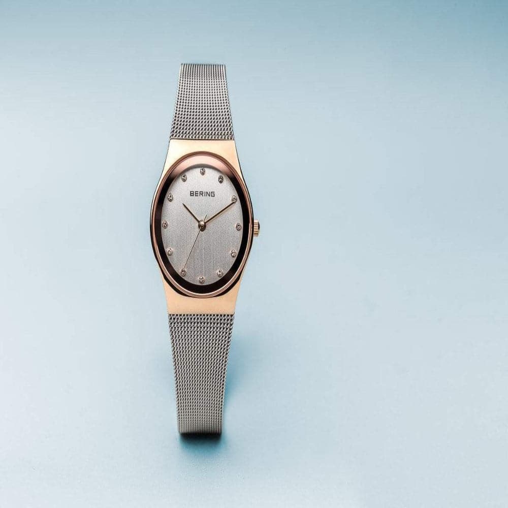 BERING 12924-064 Classic Women's Watch - Slim Stainless Steel Mesh Band, Minimalist Design, Water Resistant - Perfect for Office, Business Meetings & Everyday Wear