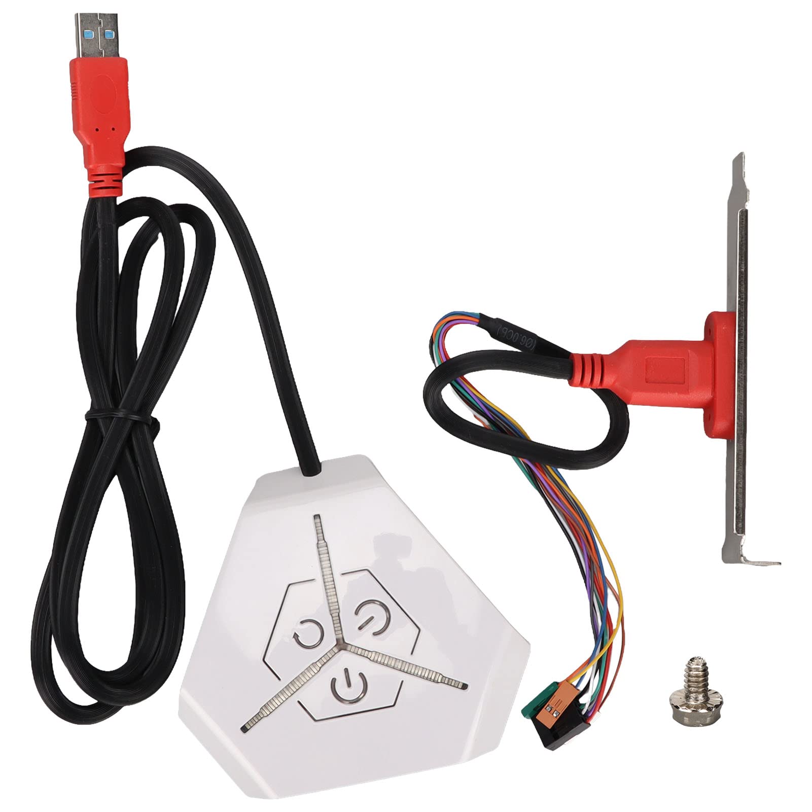 Desktop PC Computer Case Power Supply Reset Button Switch with Dual USB Ports - External Computer Components for Easy Desktop & Mobile Device Control | Ideal for PC Builds, Upgrades & Tech Repairs