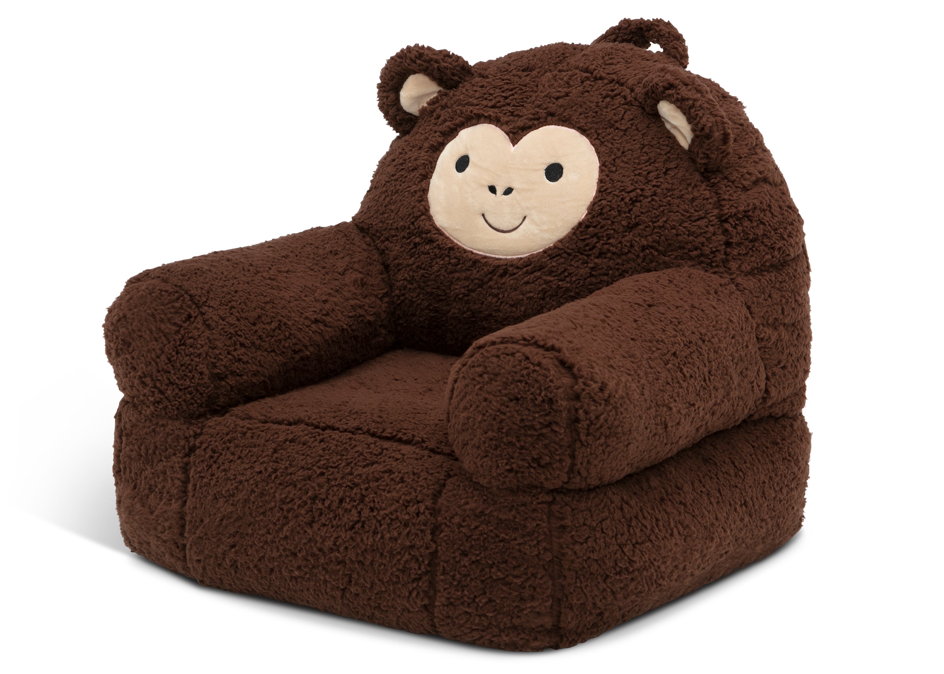 Cozy Buddy Monkey Chair for Kids - Soft Plush Animal Chair with Non-Slip Bottom, Perfect for Nursery, Playroom & Toddler Reading Nook (Brown)