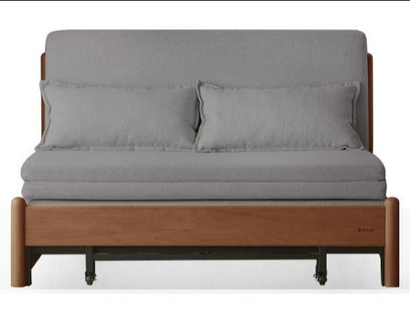 49.2x33-78.1x30.3 inch / 125x83.8-198.3x77сm / Beech Walnut sofa bed - rush gray