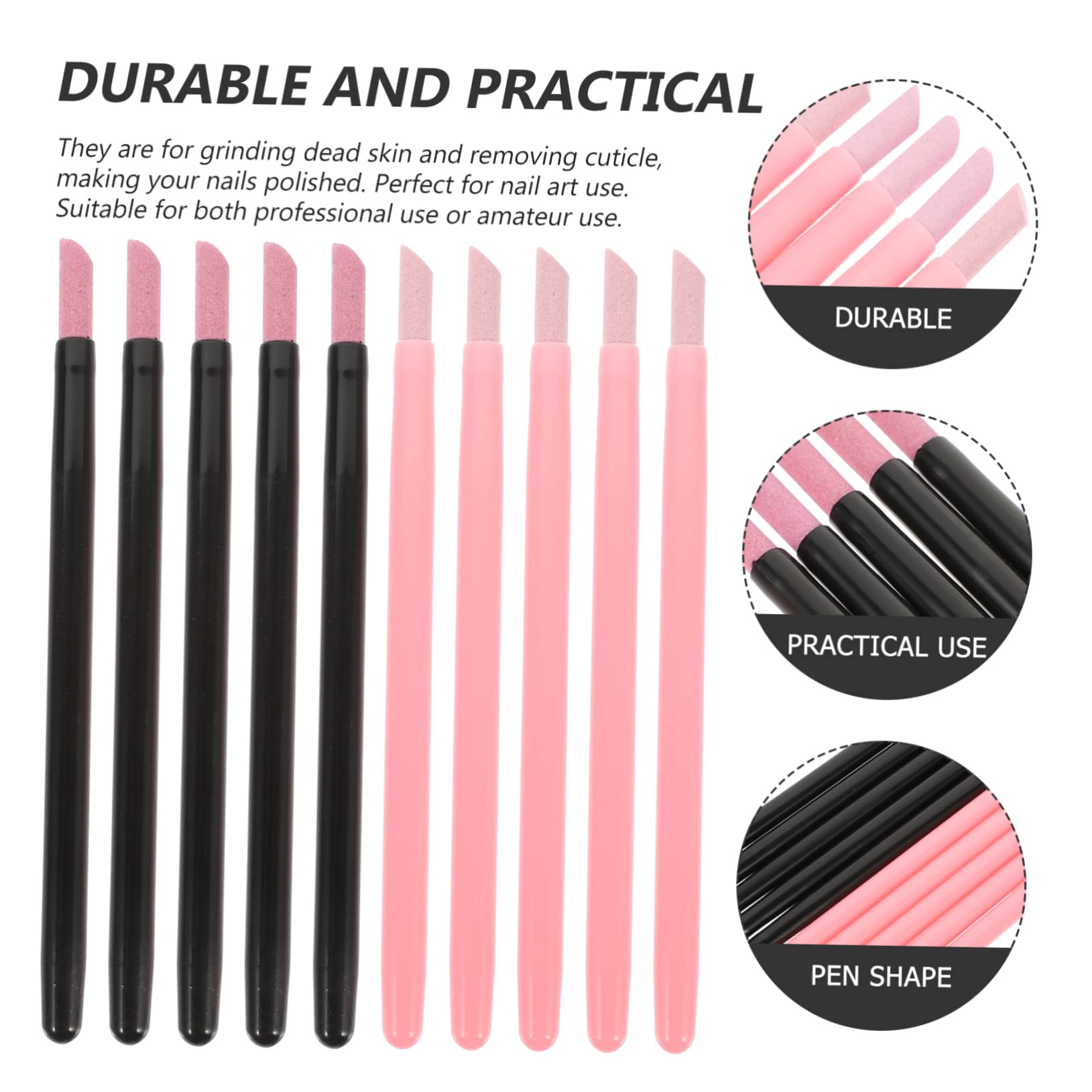 Minkissy 2 Pack Multifunctional Nail Beauty Pen - Nail Grinding, Polishing & Care Tool for Manicure & Pedicure | Perfect for Home Nail Salon, Professional Use & DIY Nail Art