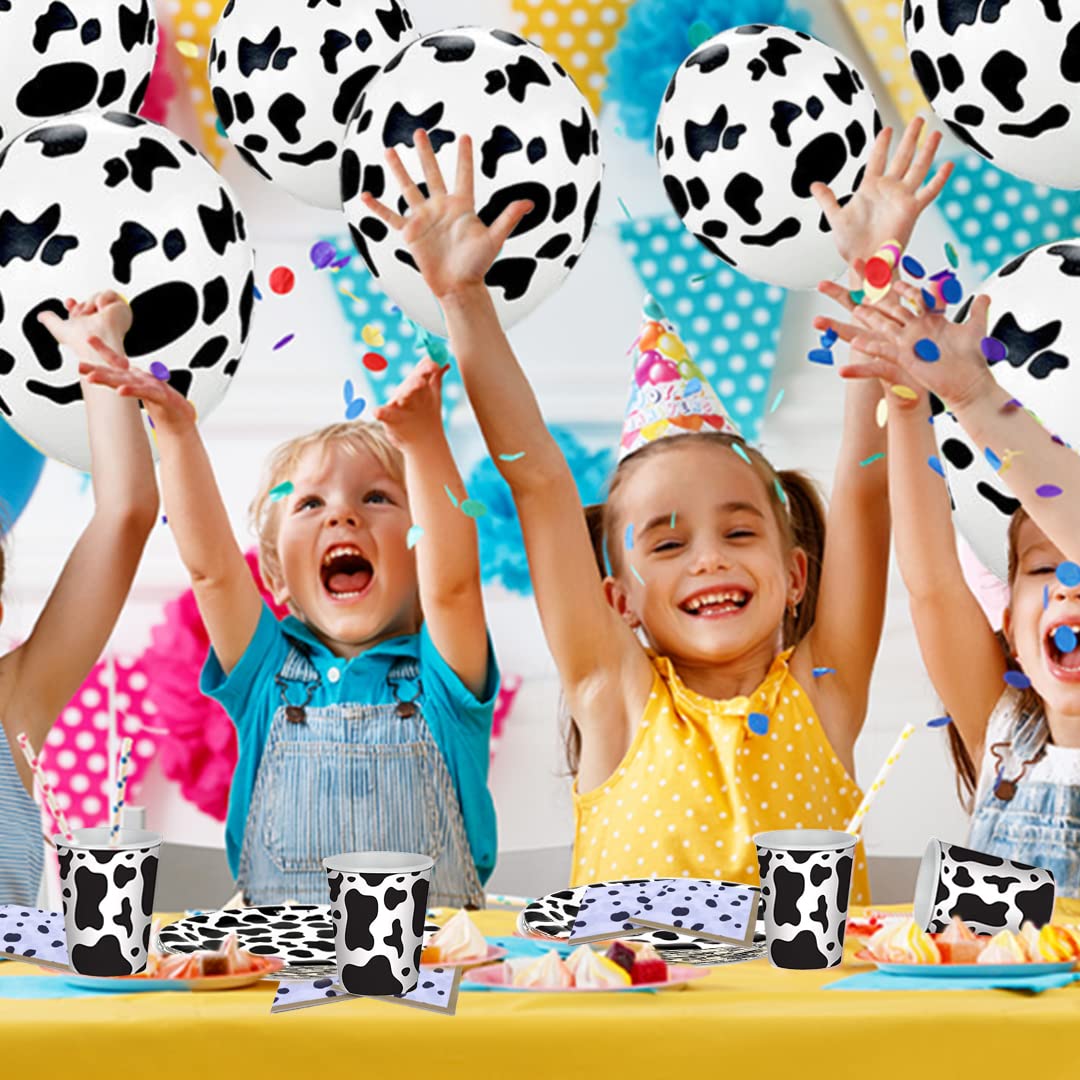 50 PCS Cow Print Balloons - Western Cowboy Theme Party Decorations for Birthday, Baby Shower & Farmhouse Events - Funny Animal Balloon Favors for Cowboy Parties, Ranch Decor & Western Celebrations
