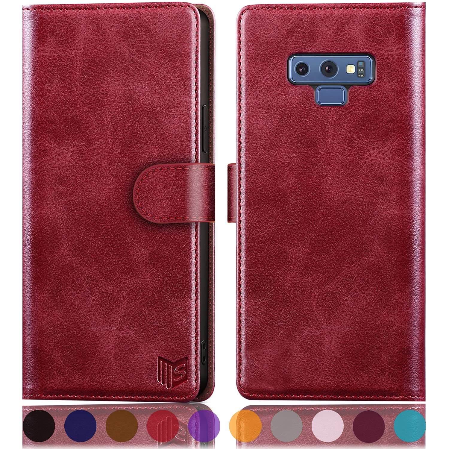 RFID Blocking Leather Wallet Case for Samsung Galaxy Note 9 (6.4