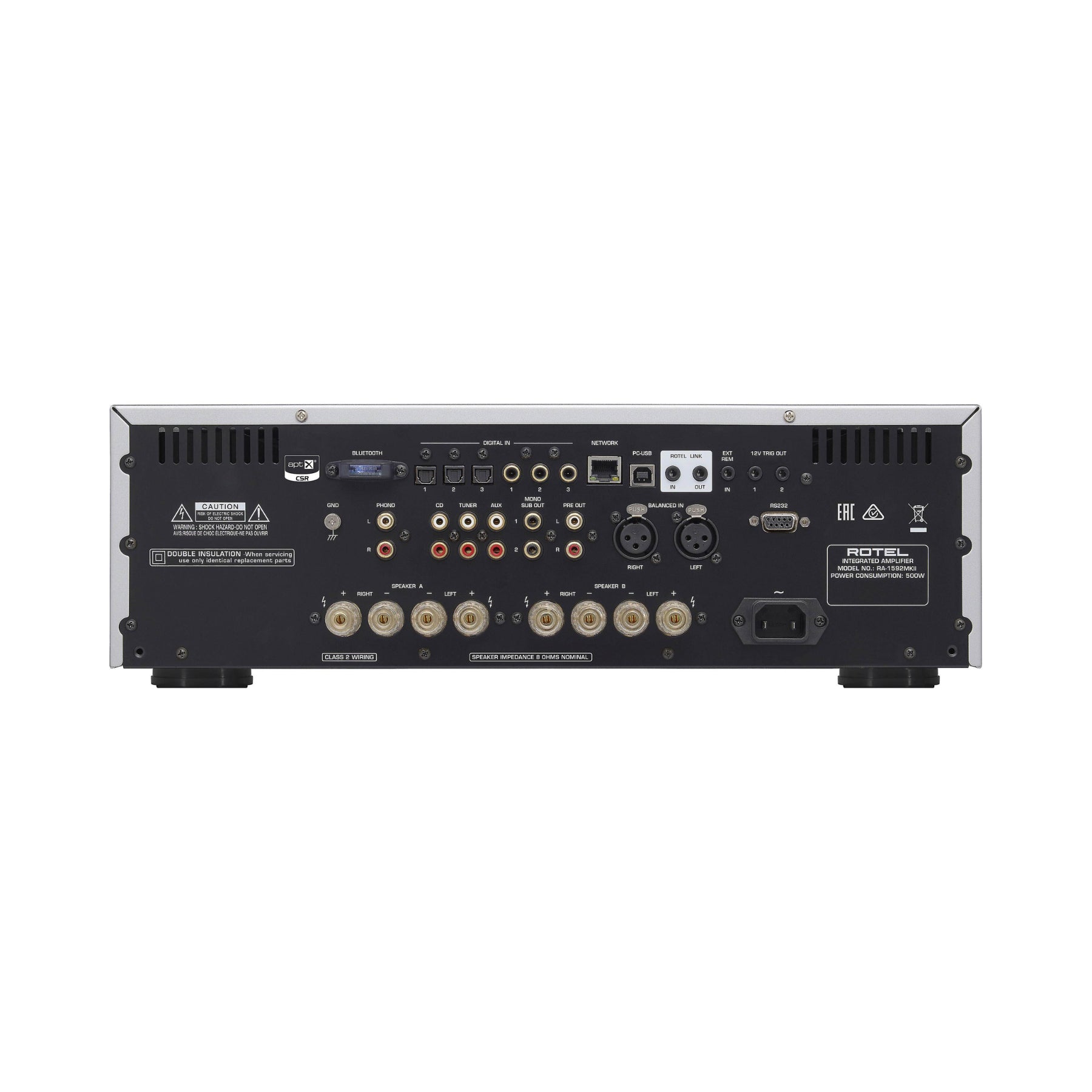 Rotel RA1592MK2 Integrated Stereo Amplifier - HiFi Audio System for Home Theater & Music Listening (Open Box)