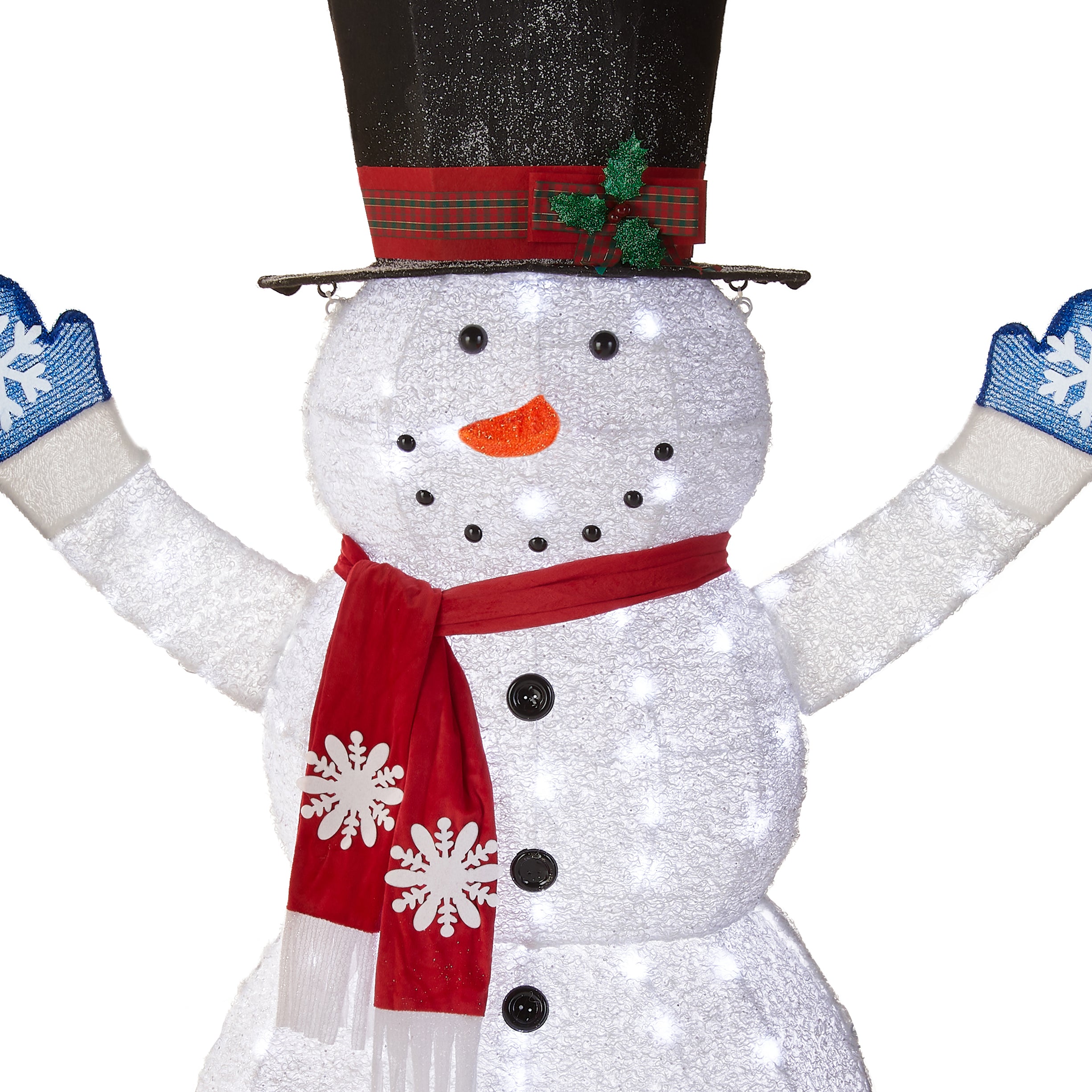 72-Inch Lighted Snowman Outdoor Christmas Decoration with White LED Lights - Perfect for Yard, Lawn, and Holiday Party Decor