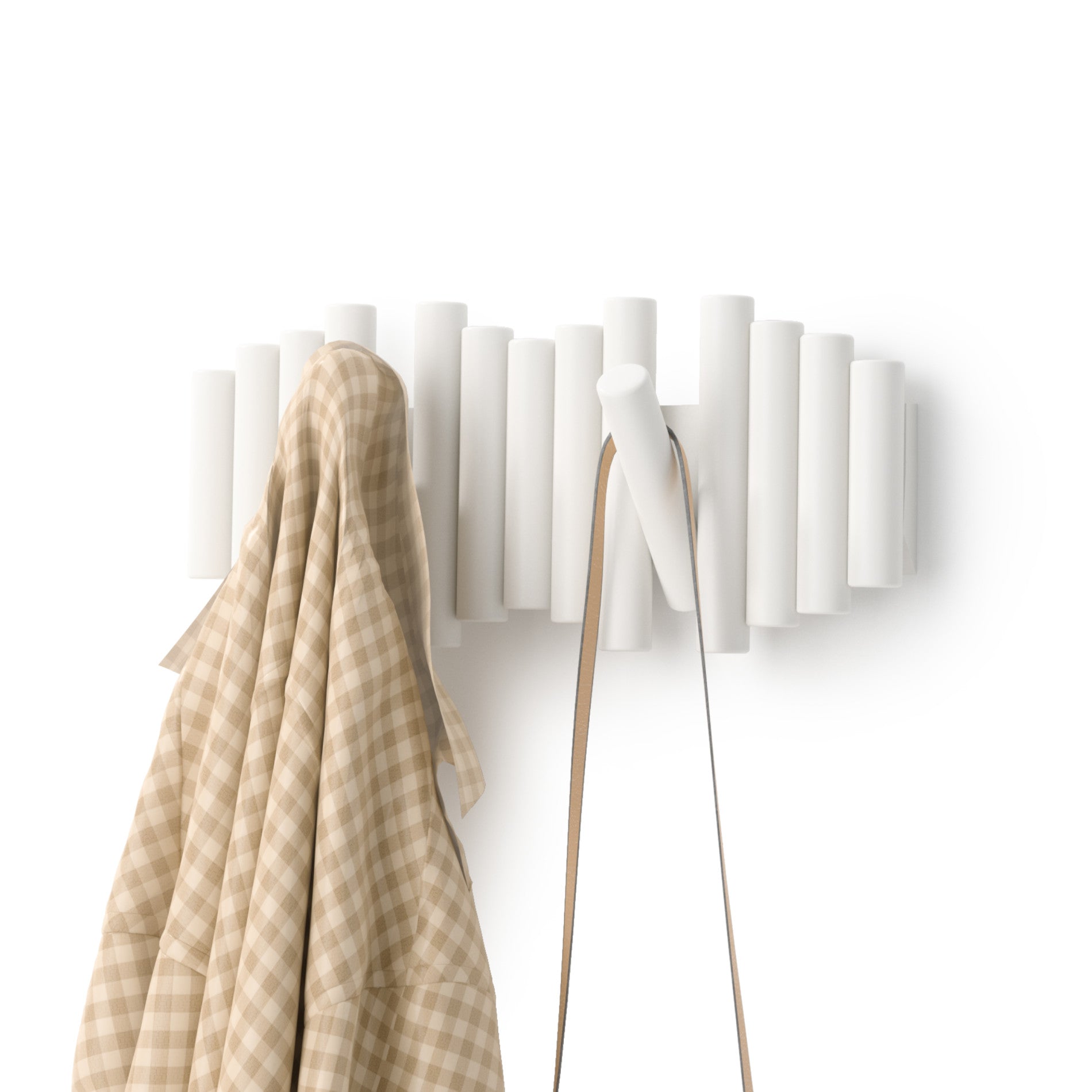 5-Pack Picket Wall Hooks - Heavy Duty Rustic Wooden Coat Hooks for Entryway, Bedroom & Bathroom Organization