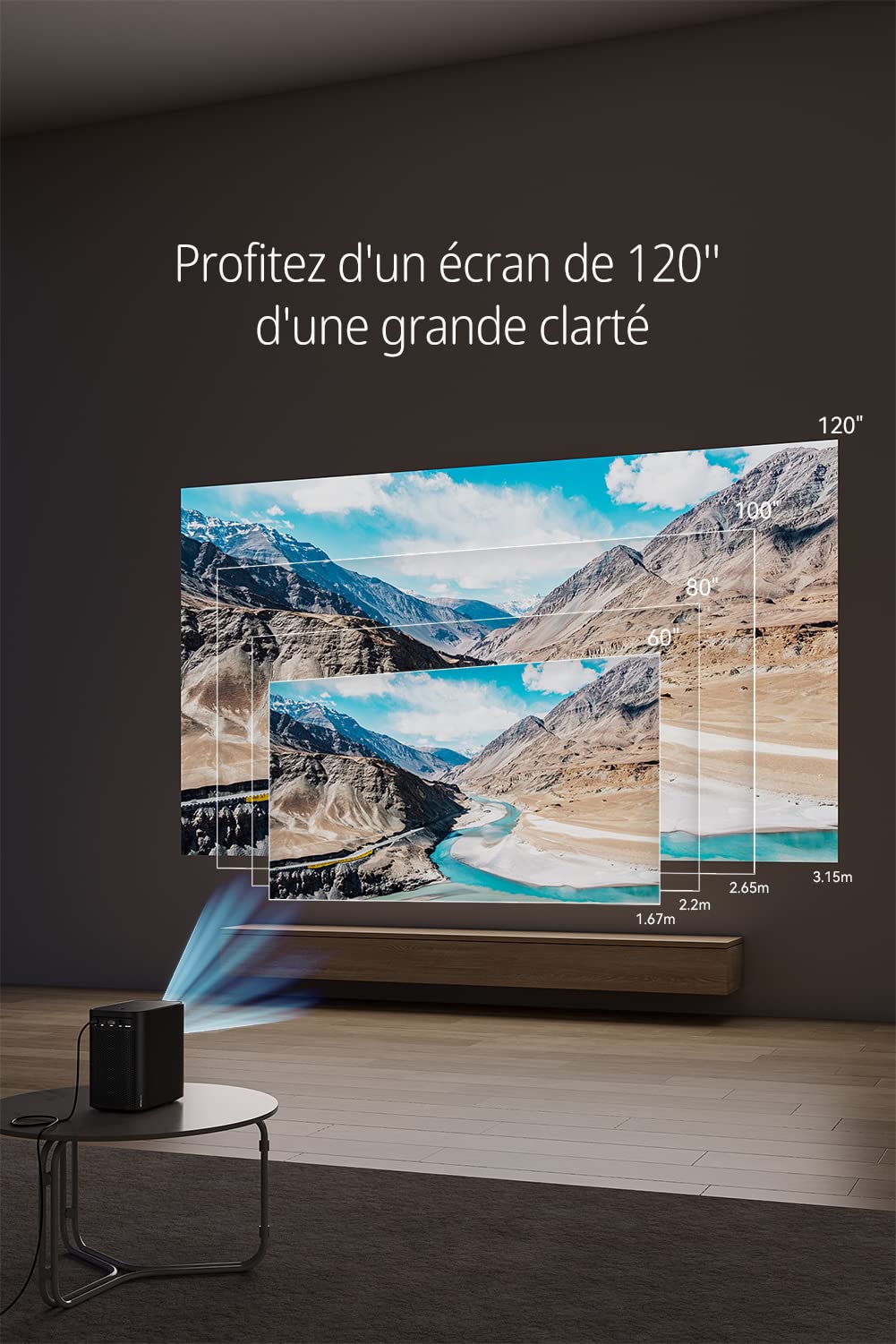 Emotn N1 Mini Home Projector with Official Netflix License | 1080P HD Movie Projector for Home Theater | 330 ANSI Lumens, WiFi 5G & Bluetooth 5.0 | USB Port | Silver White | Perfect for Movie Nights & Home Entertainment