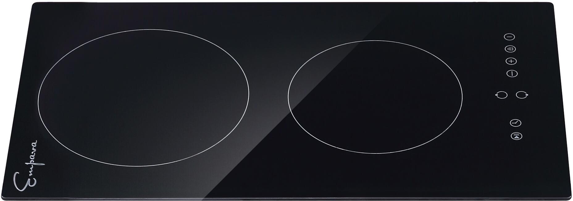 Empava 12 Inch Black Electric Radiant Cooktop - 120V, 1800W, Fast Heating, Easy Clean Glass Surface - Perfect for Kitchen, RV, Apartment & Small Spaces Cooking