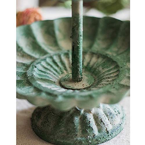 RusticReach Green Iron Two-Tier Decorative Tray for Home & Kitchen - Perfect for Organizing Jewelry, Keys, or Displaying Small Decor Items on Coffee Tables and Vanities