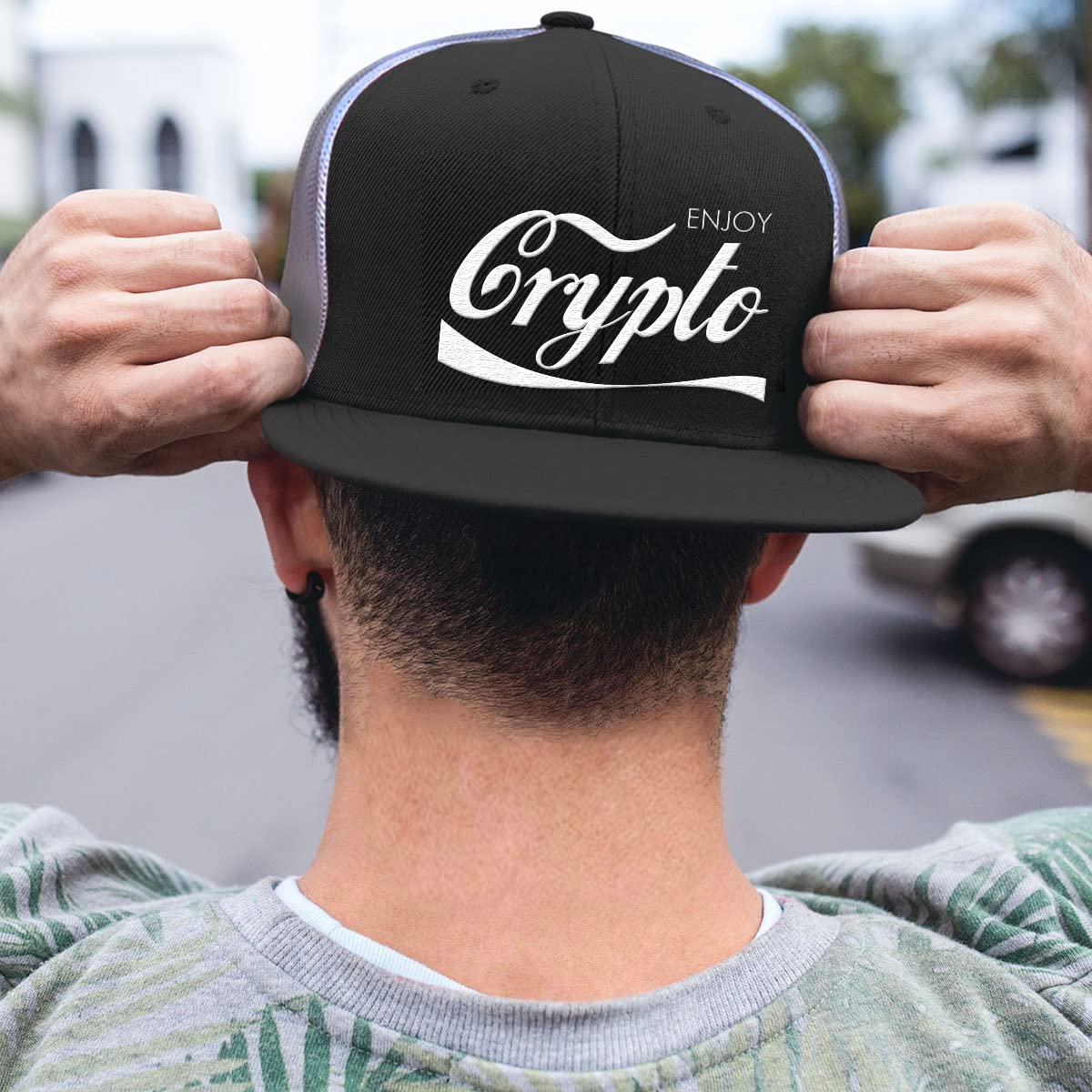 Crypto Back Mesh Baseball Cap for Men & Women - Breathable Adjustable Snapback Hat with Mesh Panels | Perfect for Outdoor Sports, Casual Wear & Everyday Fashion