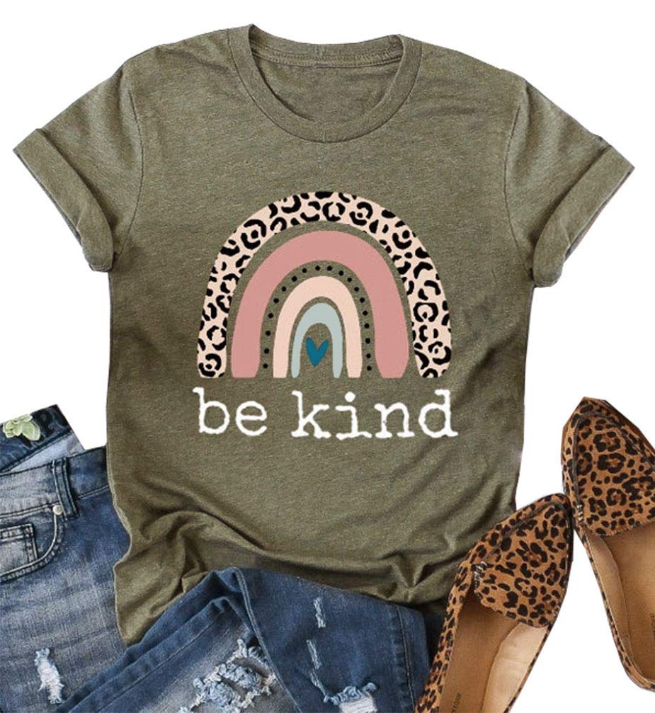 Be Kind Graphic T-Shirt for Women - Short Sleeve Summer Casual Top - Loose Fit Teacher Tee - Perfect for Classroom, Work, and Everyday Wear