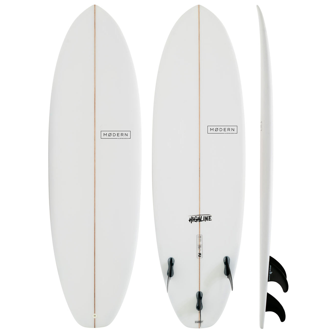 Modern Highline 6'4 PU Clear Surfboard - Premium Performance Surfboard for All Skill Levels | Perfect for Beach Waves, Coastal Surfing & Water Sports