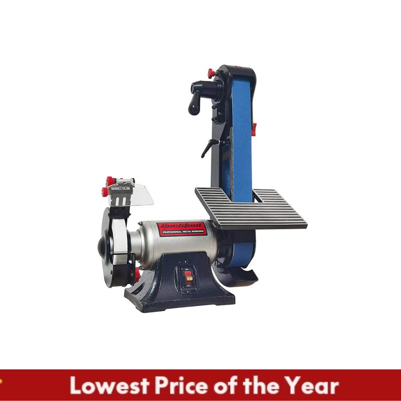 BG2600 2 x 42 Inch Belt Sander & 6 Inch Bench Grinder Combo - Perfect for Woodworking, Metal Polishing, and DIY Home Projects