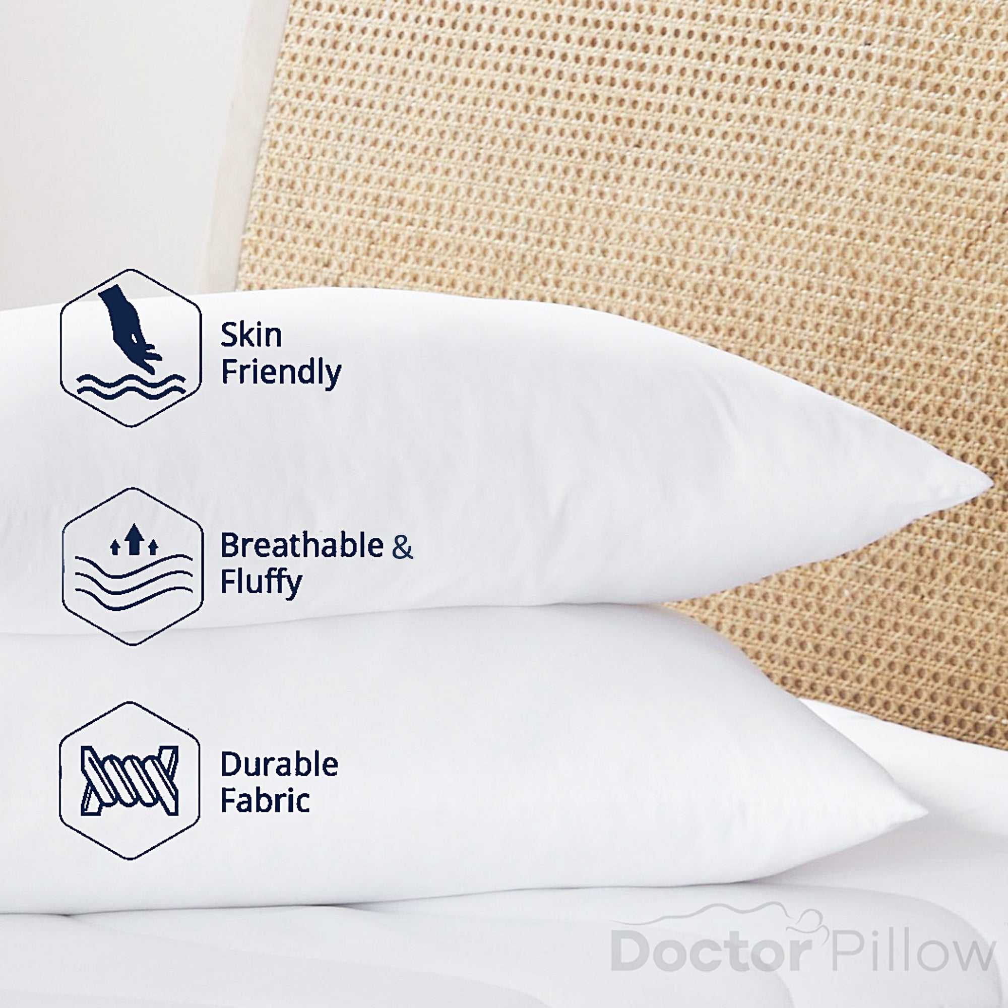 Luna Pedic Ultra Cloud Pillow - Premium Memory Foam Pillow for Neck Pain Relief & Side Sleepers - Perfect for Back, Stomach & Side Sleeping Positions