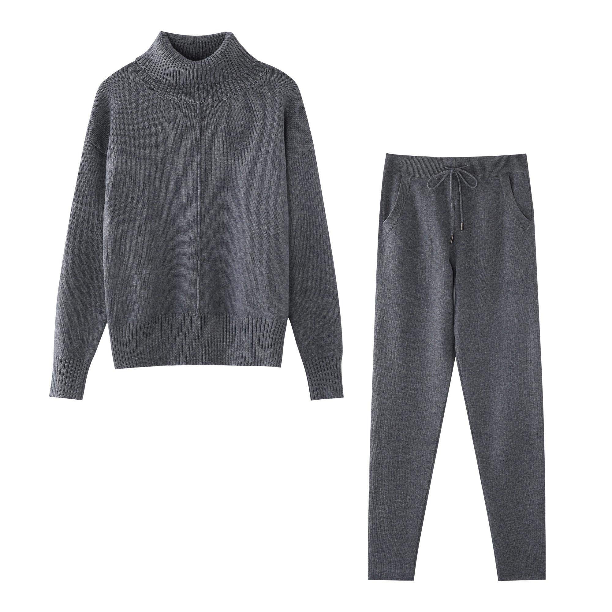 Women's Wool Knit Sweater Set - 2 Piece Outfit with Cardigan & Top | Cozy Winter Fashion for Work, Dates & Casual Outings