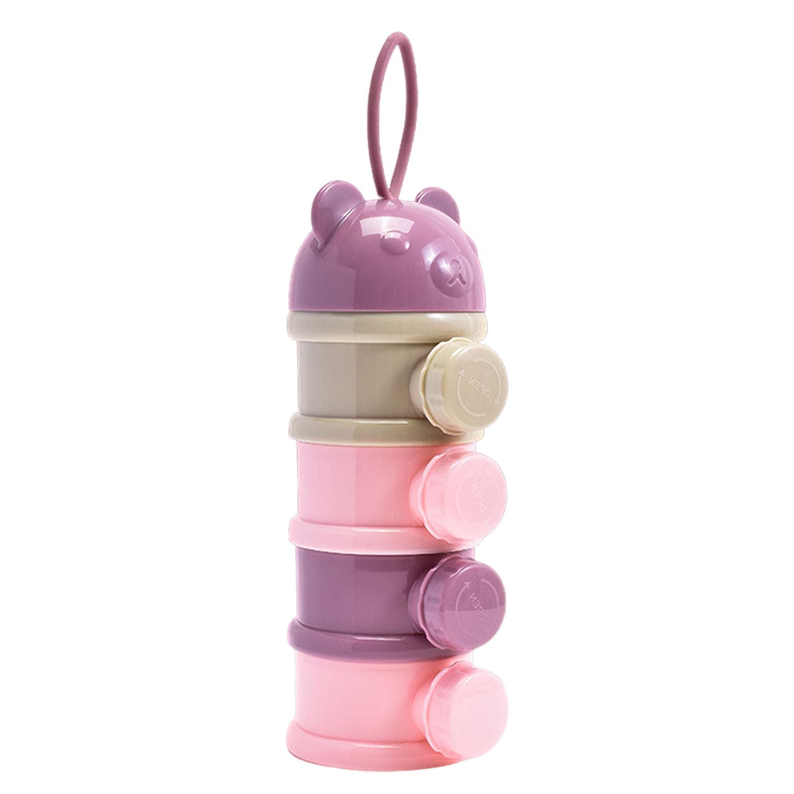 Eteslot PW TOOLS 4-Layer Portable Formula Dispenser - Leak-Proof Baby Milk Powder Container & Travel Snack Storage - Perfect for On-the-Go Feeding, Daycare, and Family Outings