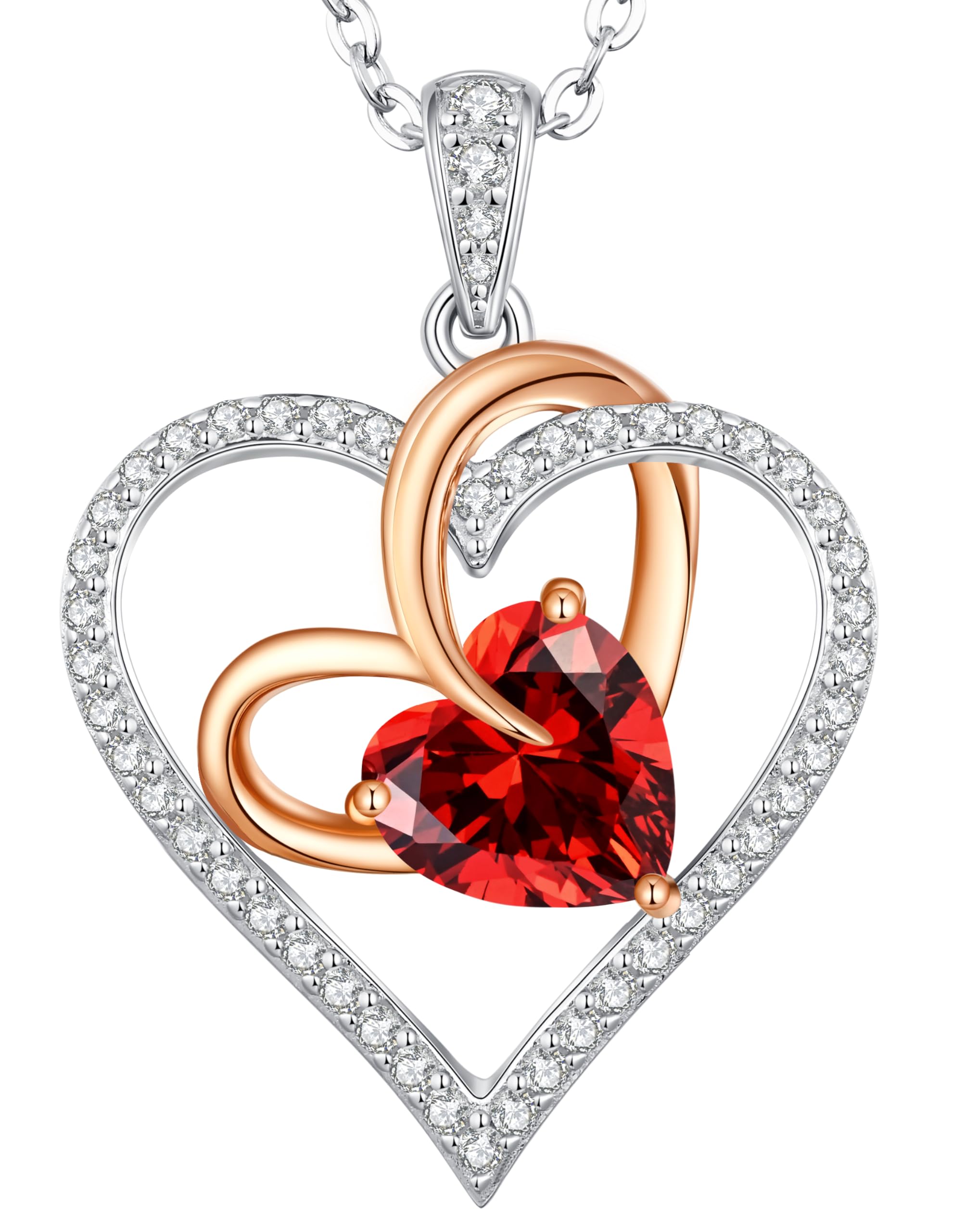 Romantic 2 Carat Moissanite Heart Necklace for Women - 925 Sterling Silver Fine Jewelry, Perfect Birthday/Anniversary/Christmas Gift for Wife, Mom, Girlfriend - Elegant Jewelry for Date Night, Wedding, Special Occasions