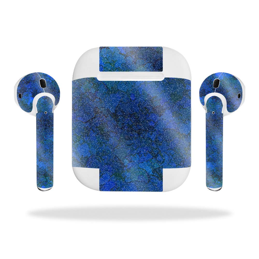 Blue Ice Glossy Glitter Skin for Apple AirPods - Protective & Durable High-Gloss Cover | Easy to Apply & Remove | Made in USA | Perfect for Daily Use, Gifts & Personalization