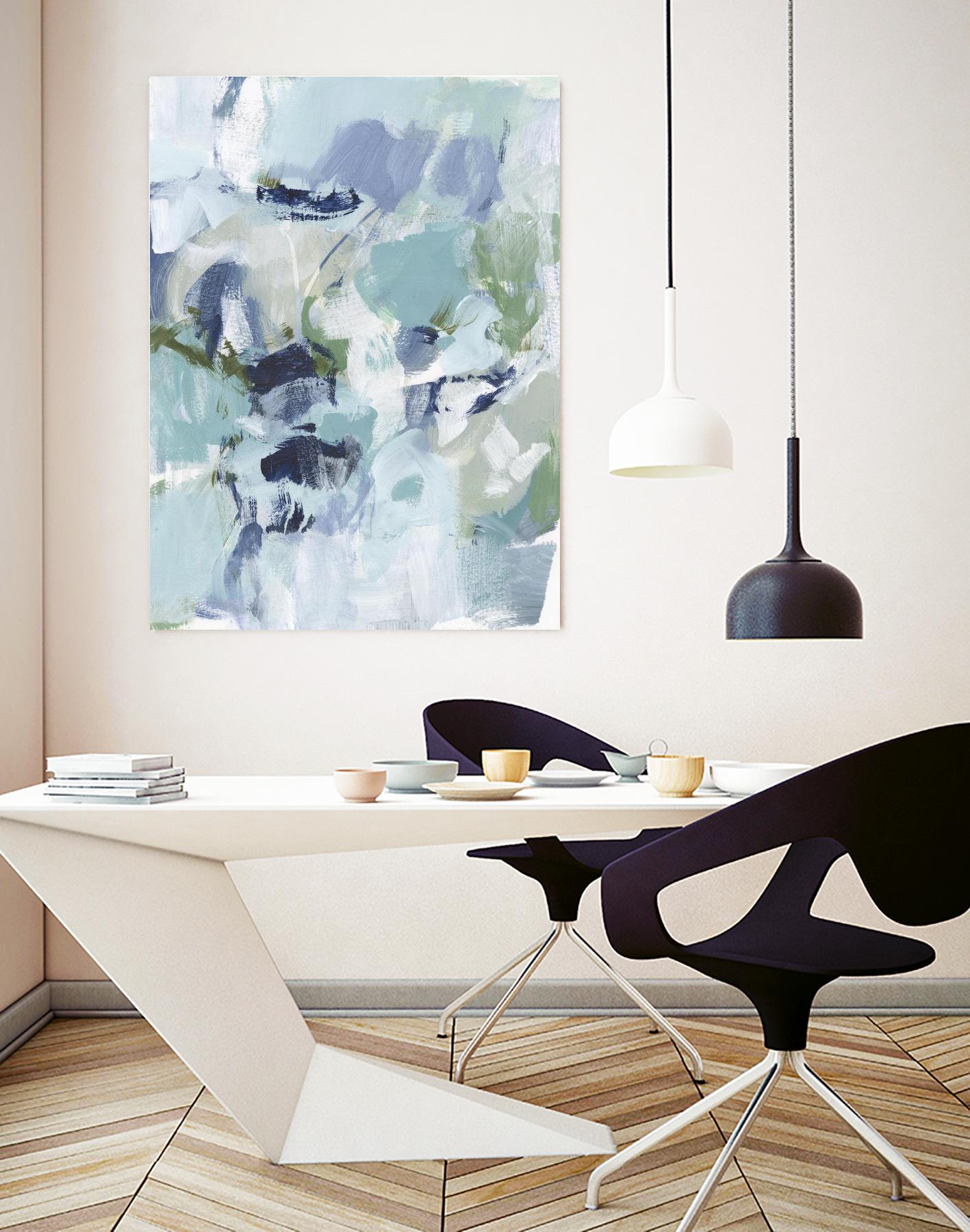Azure Abstract I - Modern Abstract Wall Art for Home & Office Decor | Perfect for Living Room, Bedroom, or Workspace