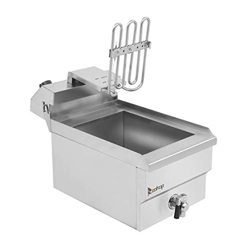 Professional 12.5QT Stainless Steel Electric Deep Fryer with Basket - Oil Filtration System, Adjustable Thermostat & Timer - Easy to Clean Commercial Deep Fryer for Home Kitchen, Restaurants & Catering Events