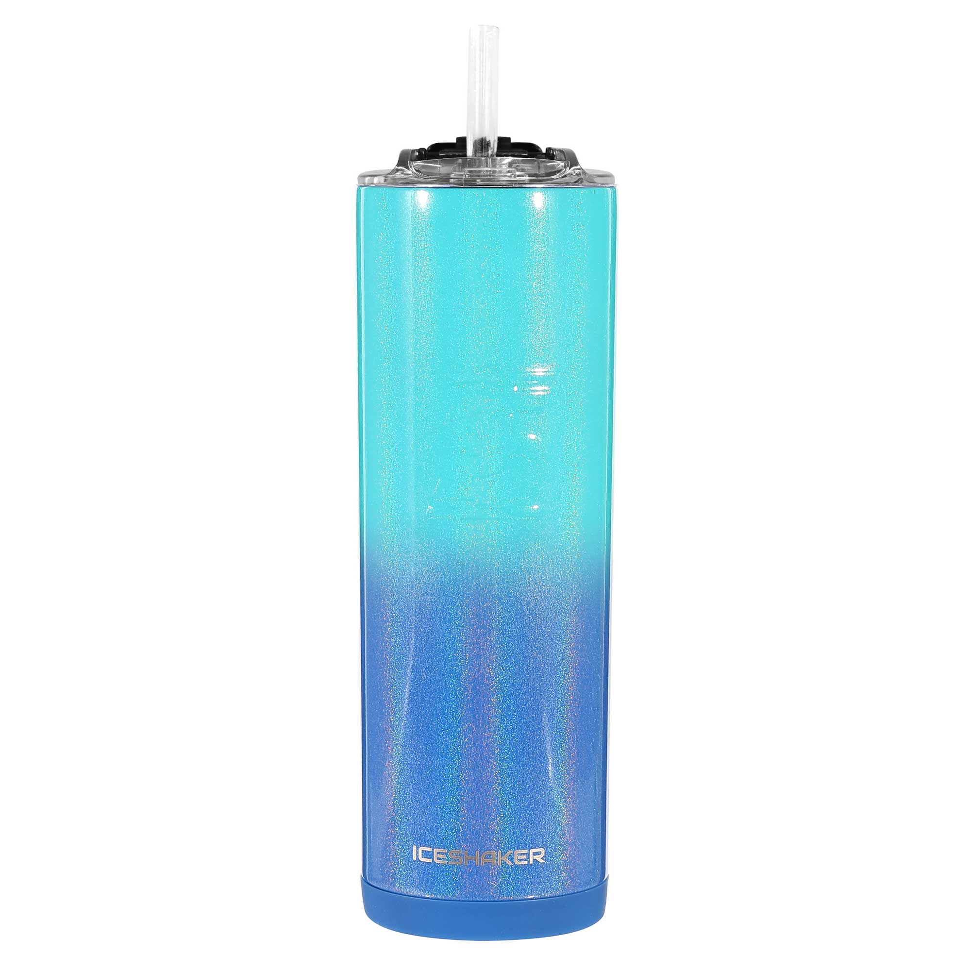 20oz Skinny Tumbler with Lid and Straw - Insulated Stainless Steel Travel Mug, Leakproof Ocean Breeze Design - Perfect for Coffee, Iced Tea & Cold Drinks at Work, Gym or Outdoor Activities
