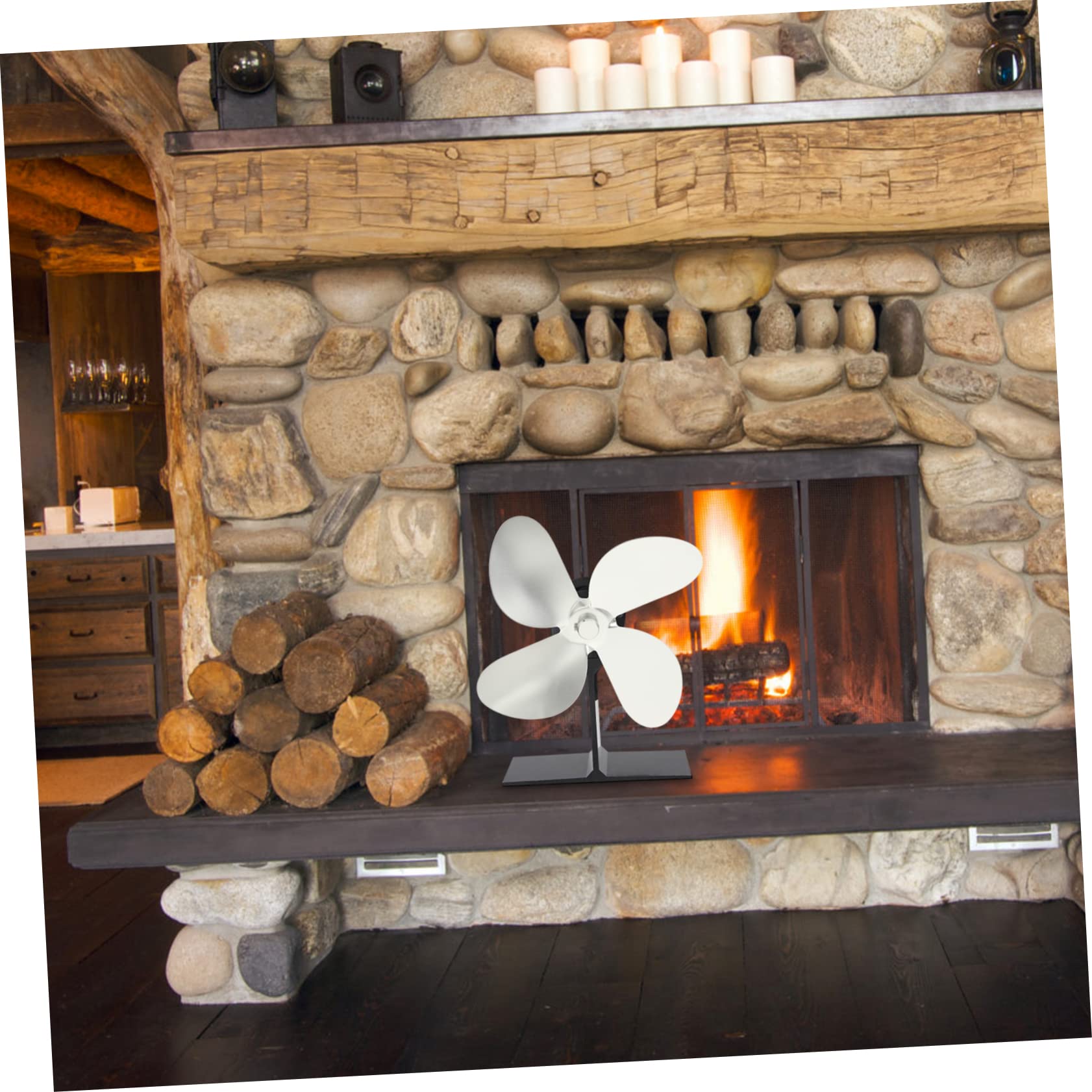 Garneck 3-Piece Fireplace Fan Set - Efficient Heat Powered Stove Fan for Home, Aluminum Alloy Blades - Perfect for Fireplace, Wood Stove & Home Heating (Living Room, Bedroom, Cabin)