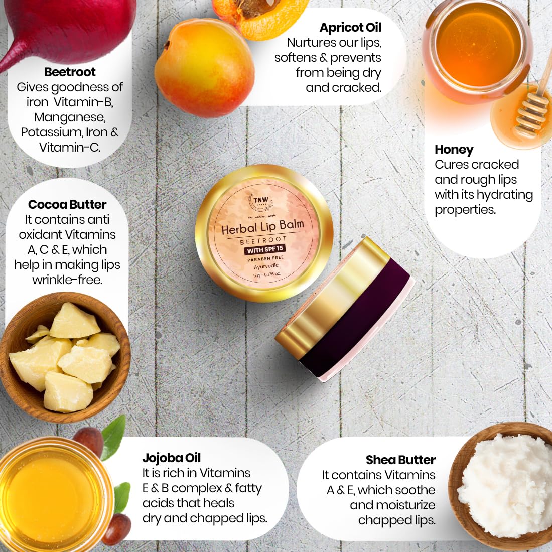 TNW THE NATURAL WASH Vitamin C Face Serum for Glowing Skin - Anti-Aging Brightening Serum with Beetroot Lip Balm | Essential Oils for Dry Chapped Lips | Perfect for Daily Skincare Routine & Nighttime Hydration