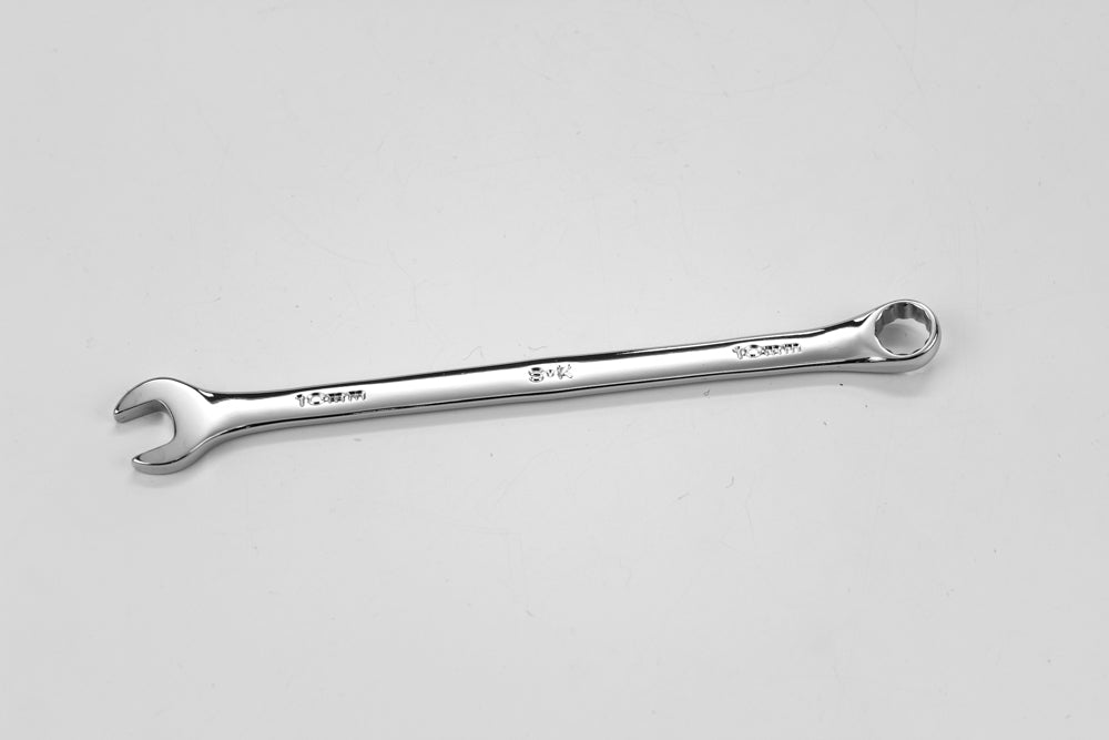 10mm 12-Point Metric Long Combination Chrome Wrench - Professional Grade Tool for Automotive Repair, Machinery Maintenance & DIY Projects