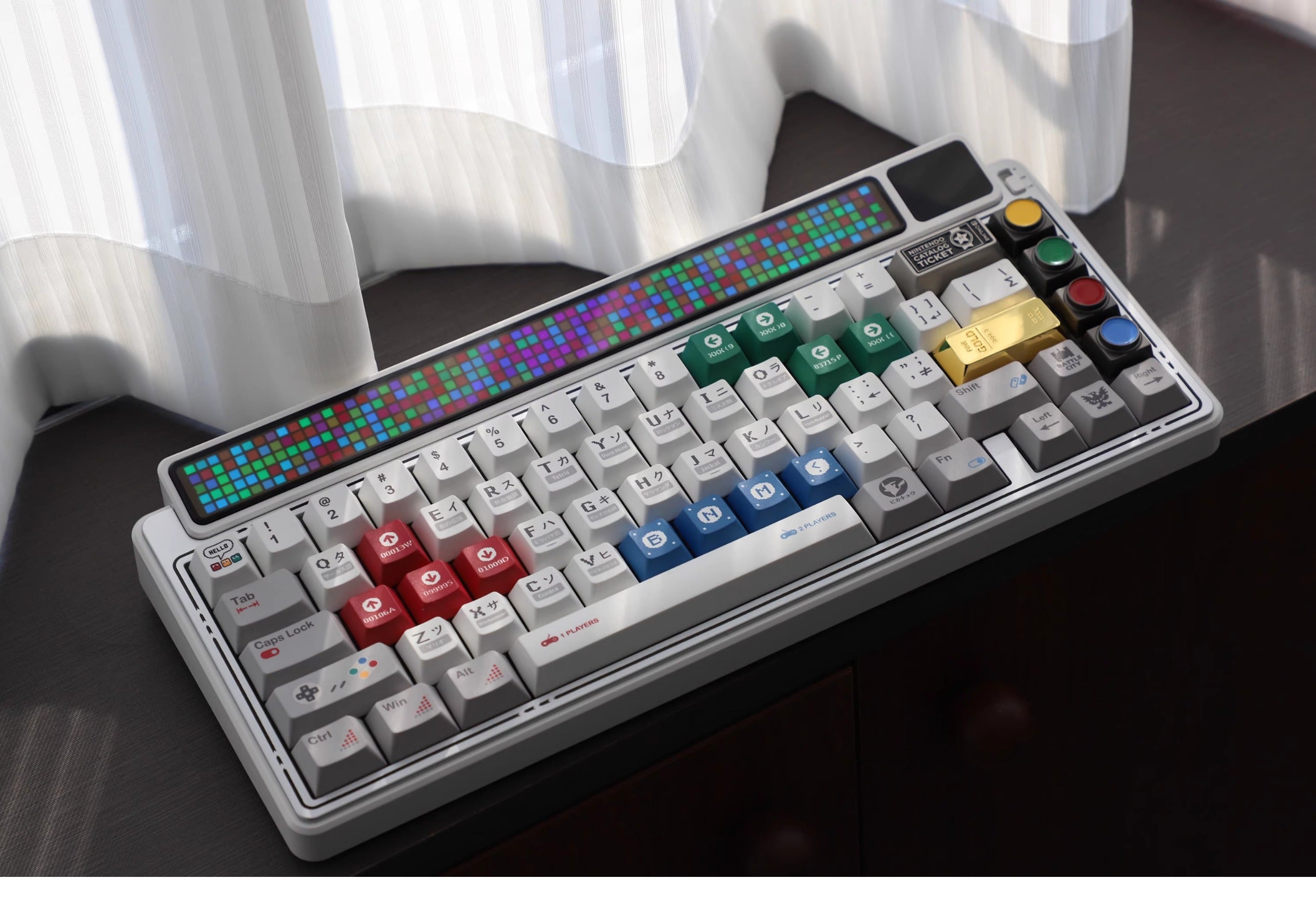 Custom 4-Color Traffic Light Buttons - Durable Metal Keycaps for Mechanical Keyboards | Perfect for Gamers, Programmers & Office Work