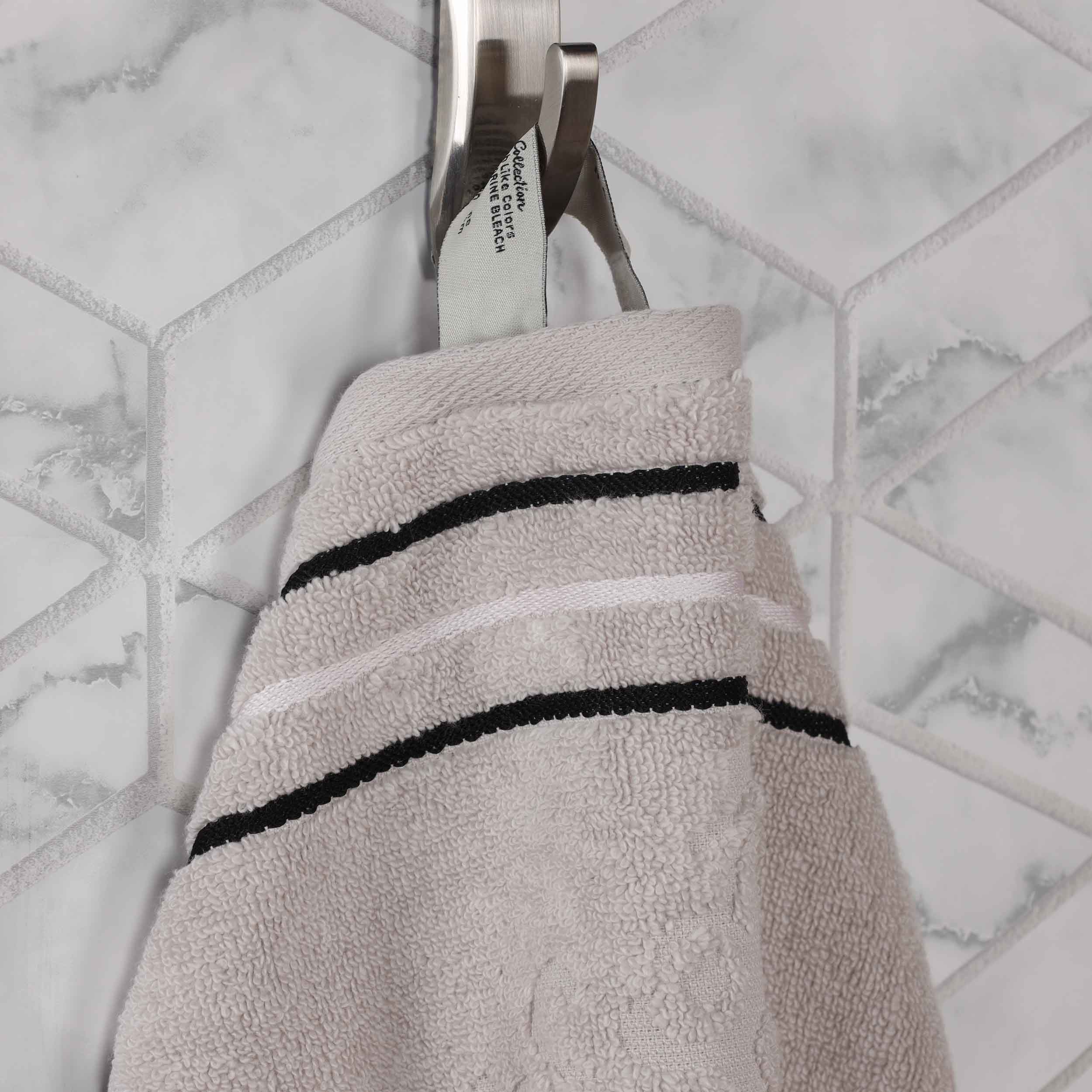 Premium 6-Piece Sadie Zero Twist Cotton Towel Set - Solid & Jacquard Floral Design | Ultra Soft & Absorbent Bath Towels for Spa, Hotel & Luxury Home Use