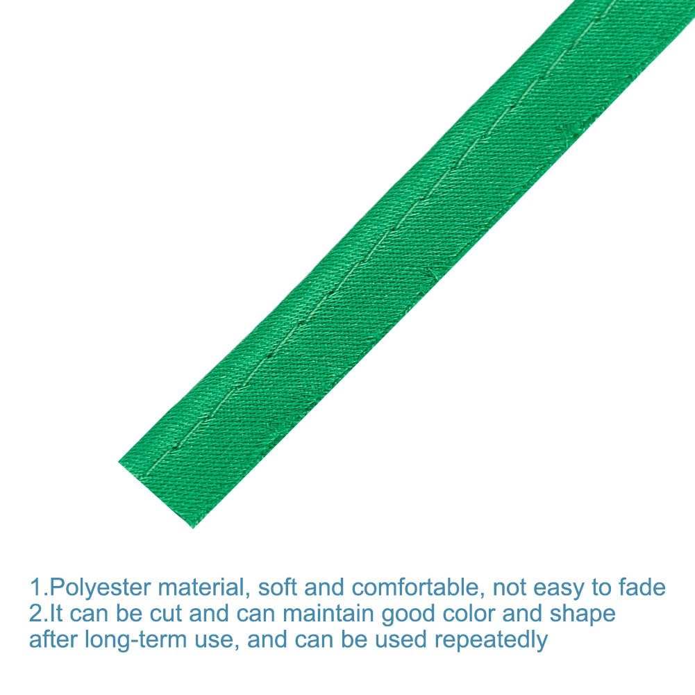 3/8-1/2 Inch 72.18 Yards Dark Green Polyester Satin Bias Tape - Welting Cord Piping Trim for Sewing, DIY Crafts, Fabric Edge Binding - Perfect for Quilting, Upholstery, Clothing & Home Decor Projects