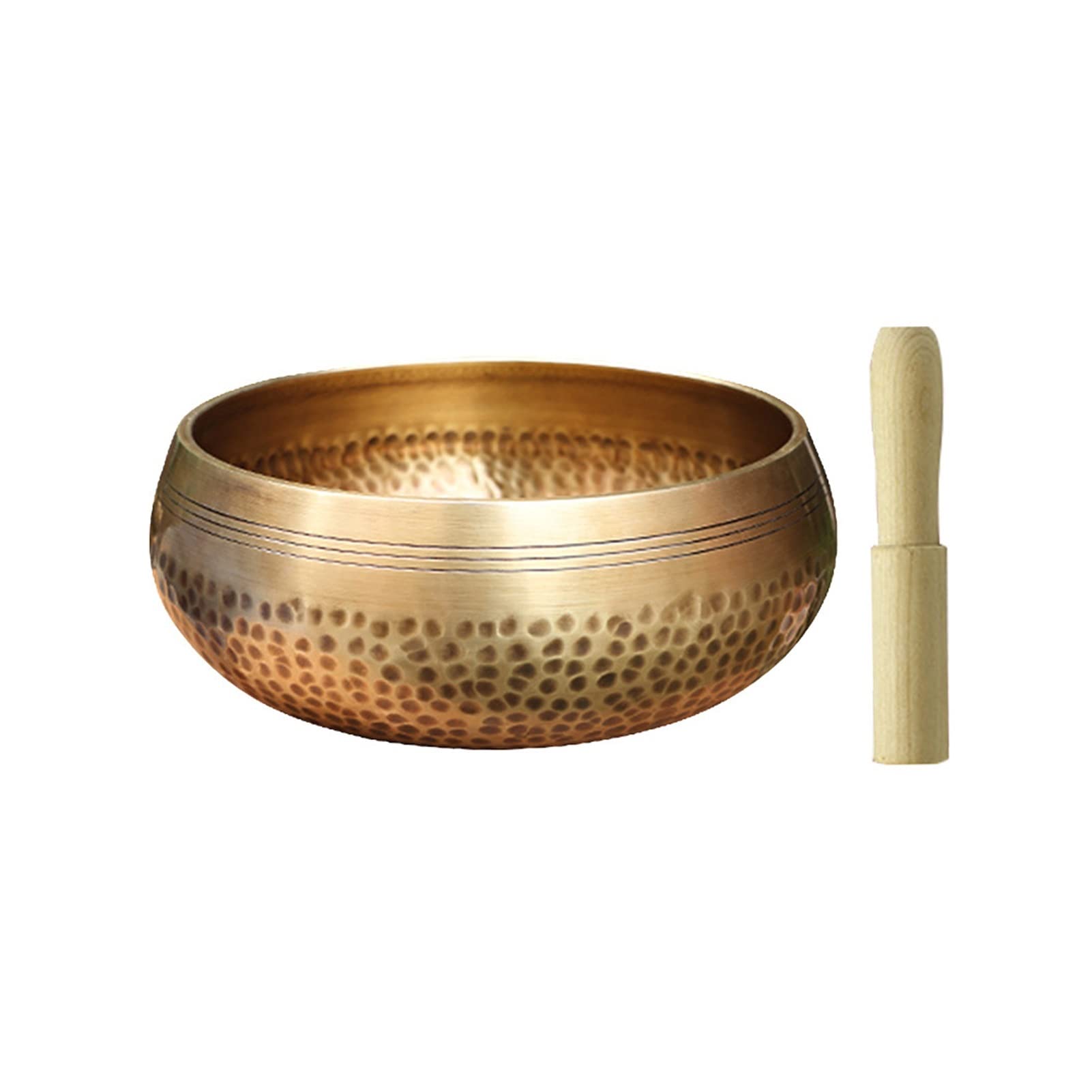 Authentic Nepalese Handmade Tibetan Singing Bowl - Buddhist Meditation & Yoga Sound Bowl - Gold 3.7